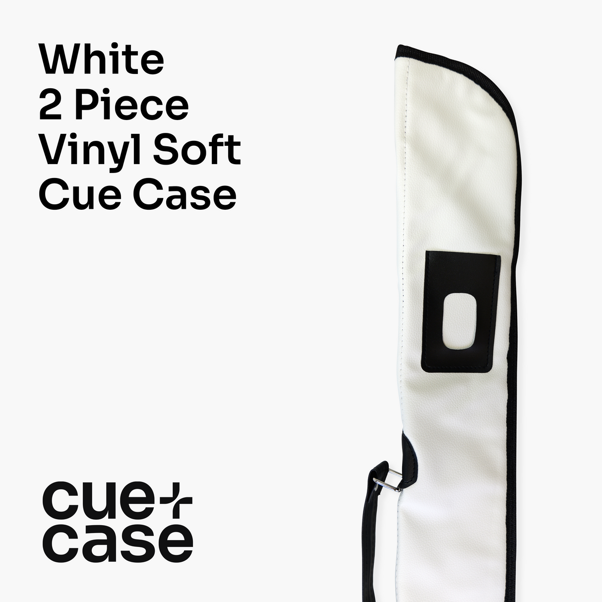 Quality Thick Padded WHITE Vinyl 2pc Soft Cue Case