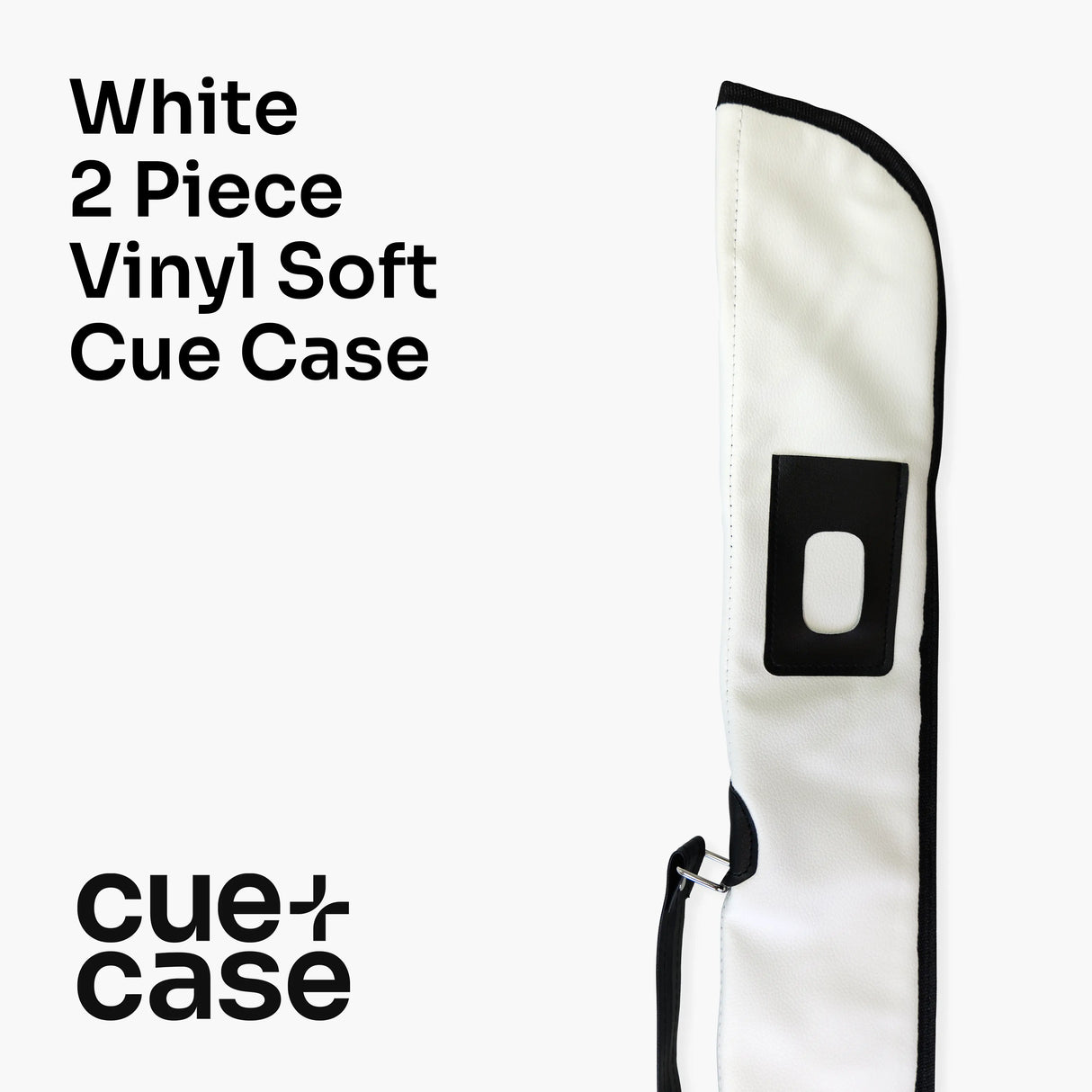 Quality Thick Padded WHITE Vinyl 2pc Soft Cue Case Cue & Case