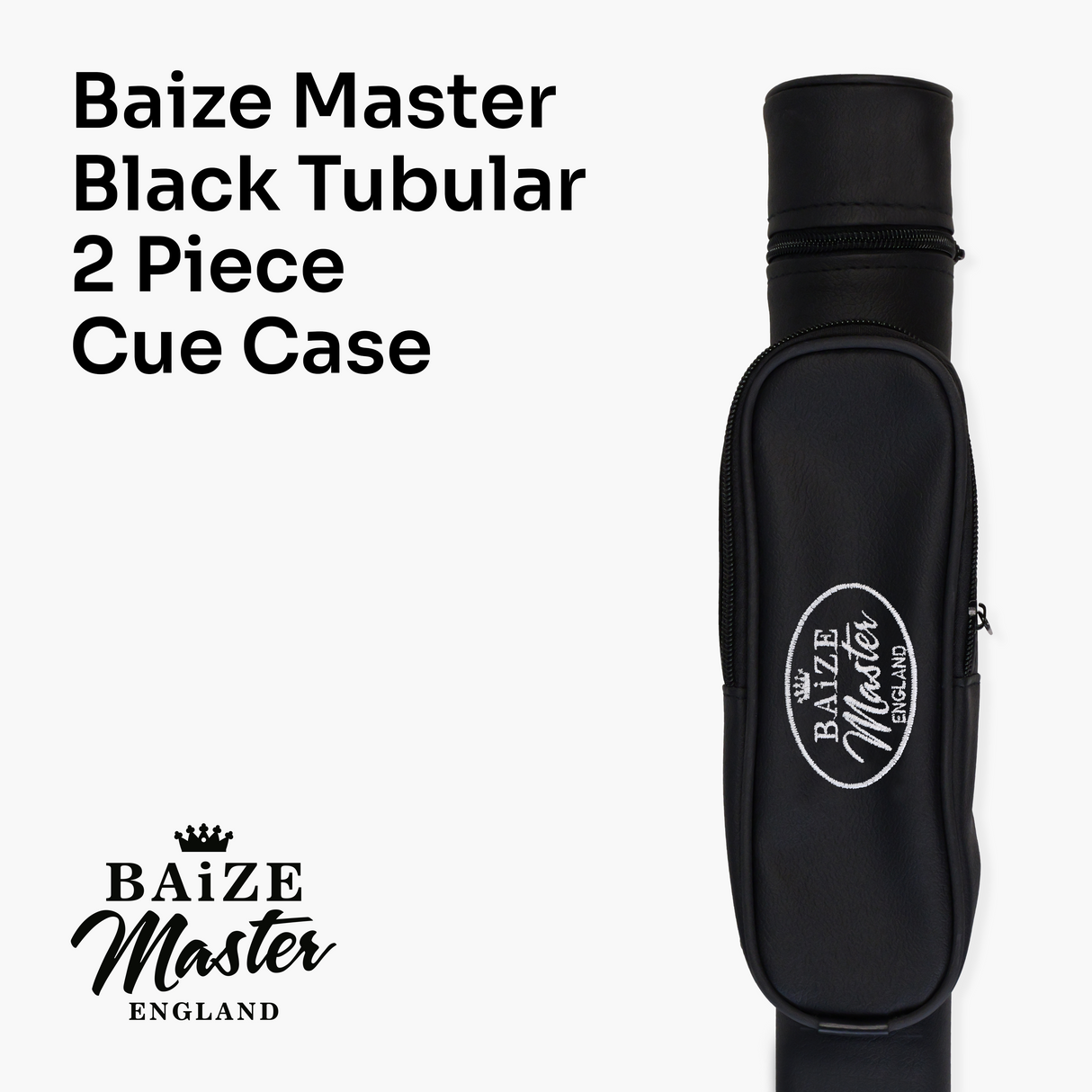 Baize Master 2pc Tubular Snooker Pool Cue Case with 9 inch Accessory Pocket