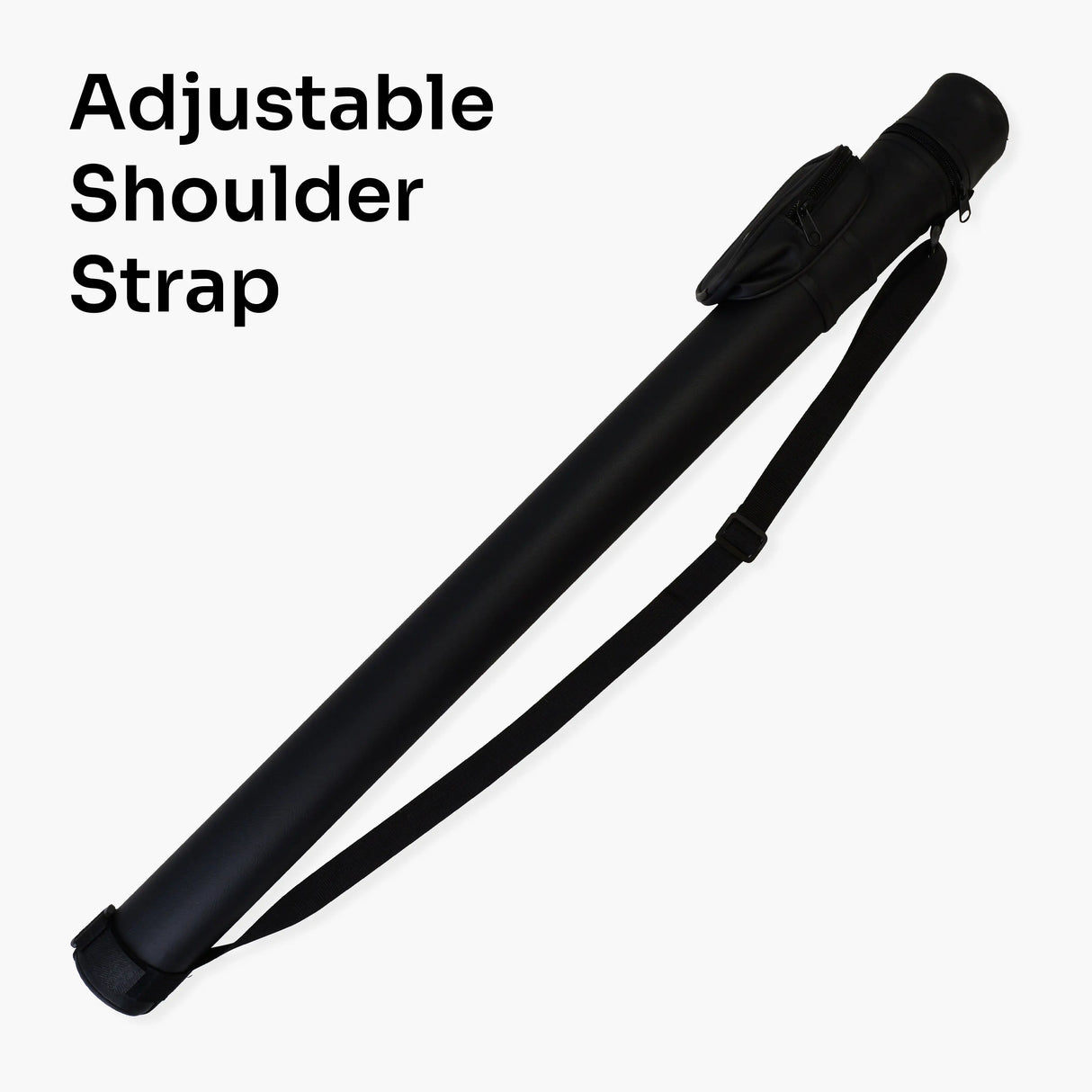 Jonny 8 Ball Black Tubular Cue Case + Shoulder Strap - Holds 2pc Snooker or Pool Cue Jonny 8 Ball
