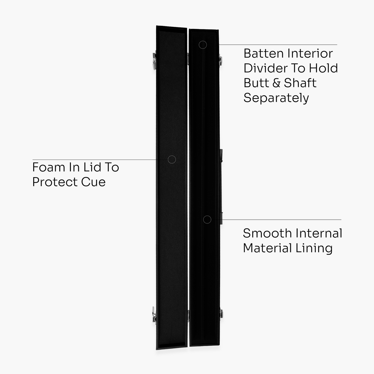 Black Classic Attache 2pc Cue Case with Divider | Cue + Case
