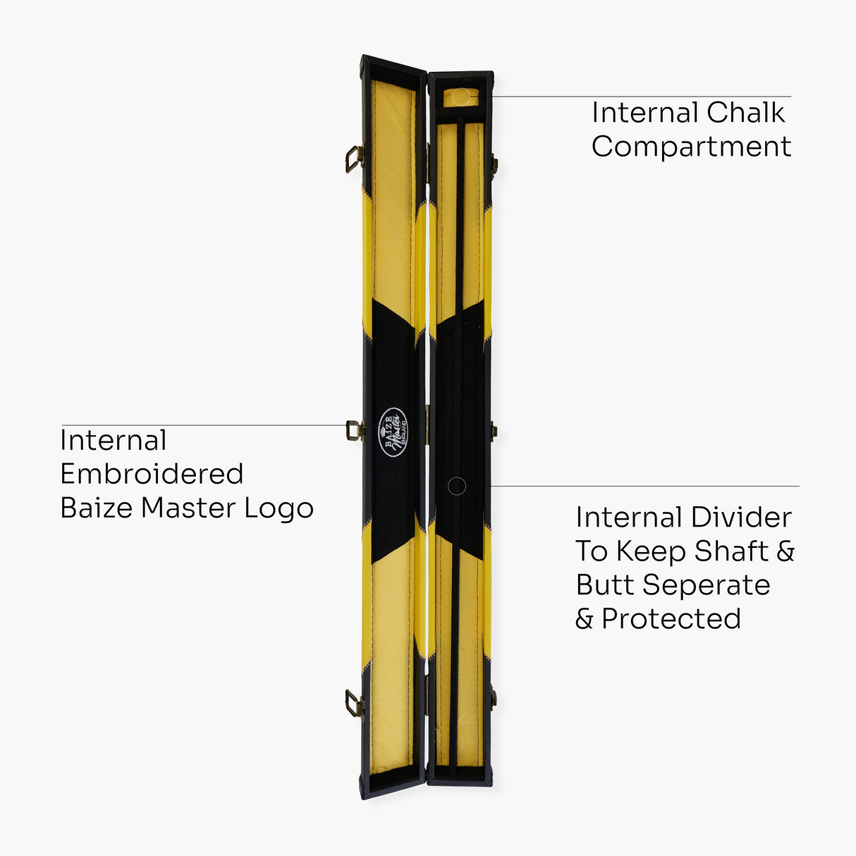 Baize Master Deluxe ARROW 2 Piece Snooker Pool Cue Case with Matching Colour Interior Baize Master