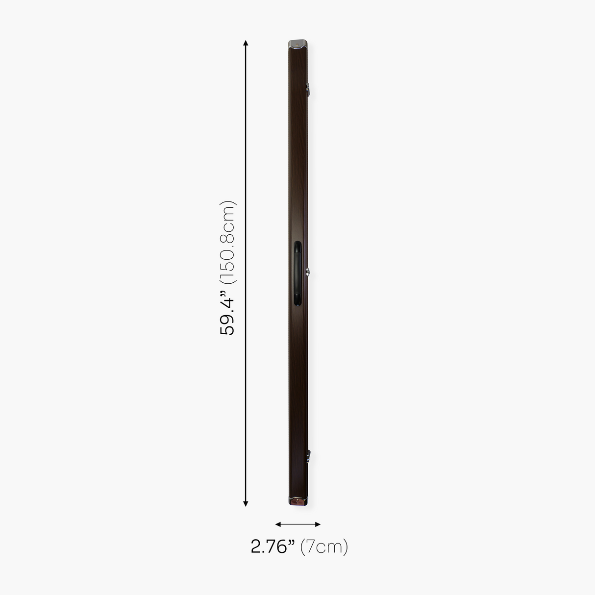 Pro Aluminium One Piece Wood Grain Cue Case Metal Ends - Holds 2 Cues