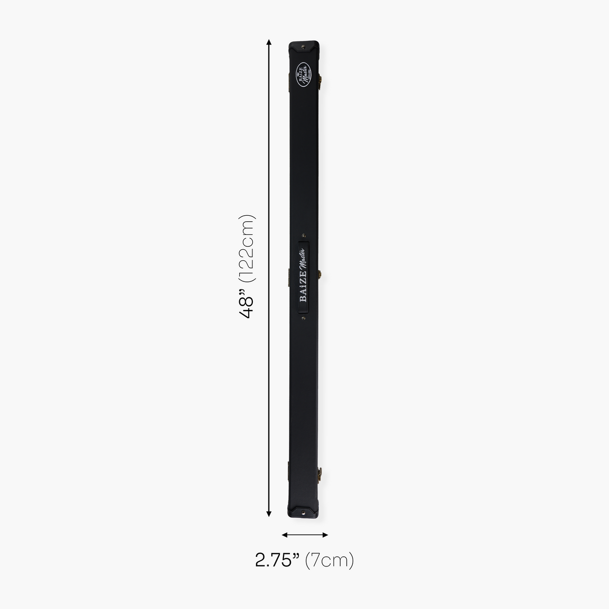 Baize Master BLACK + WHITE INTERIOR 3/4 Deluxe Black Pool Snooker Cue Case with Plastic Ends and Embroidered Logo Baize Master