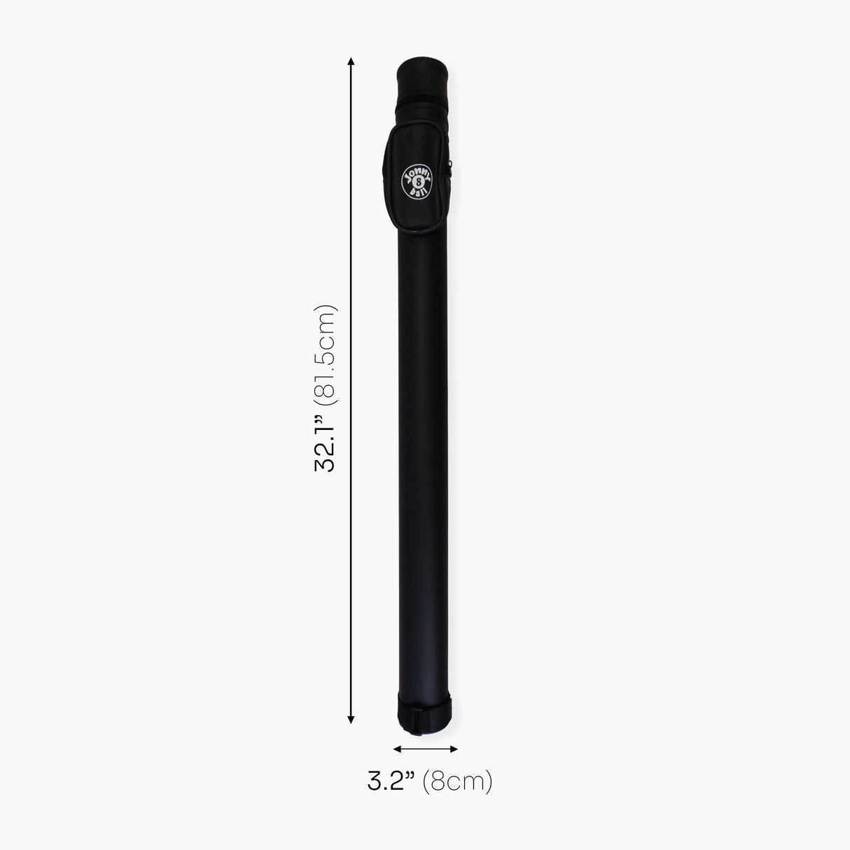 Jonny 8 Ball Black Tubular Cue Case + Shoulder Strap - Holds 2pc Snooker or Pool Cue Jonny 8 Ball