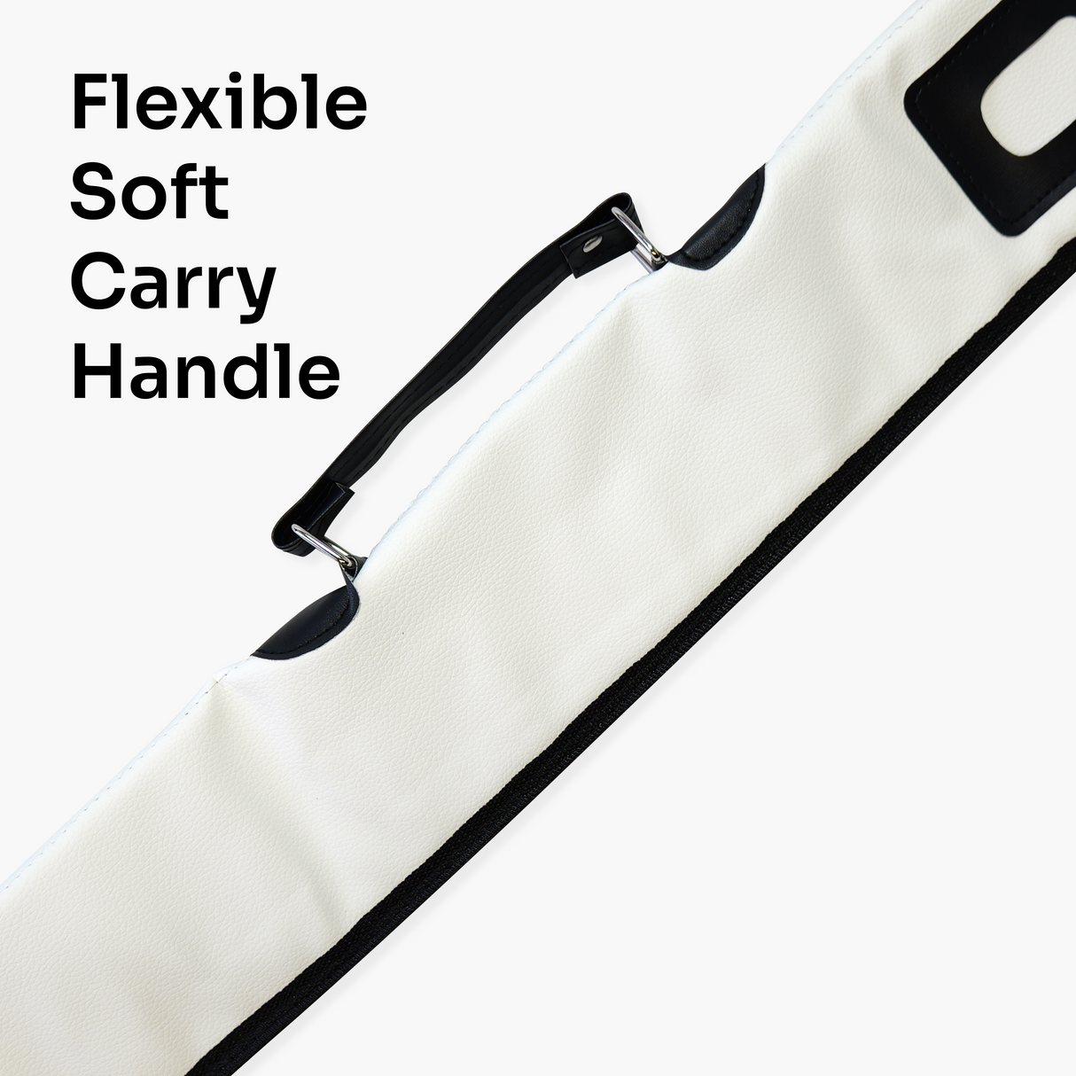 Quality Thick Padded WHITE Vinyl 2pc Soft Cue Case