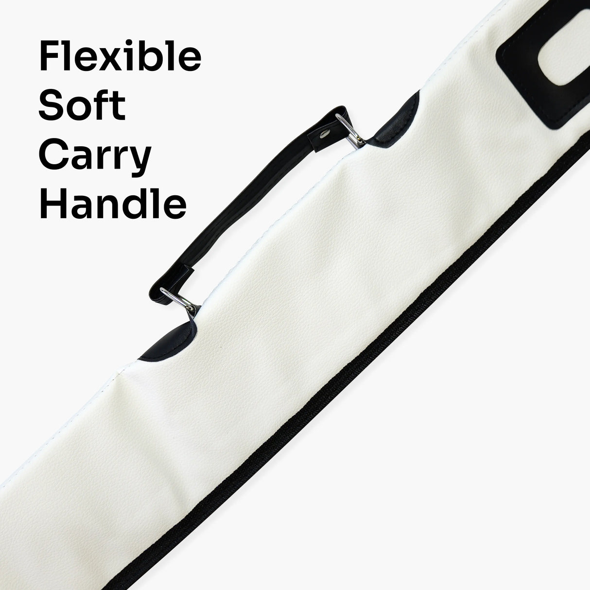 Quality Thick Padded WHITE Vinyl 2pc Soft Cue Case Cue & Case