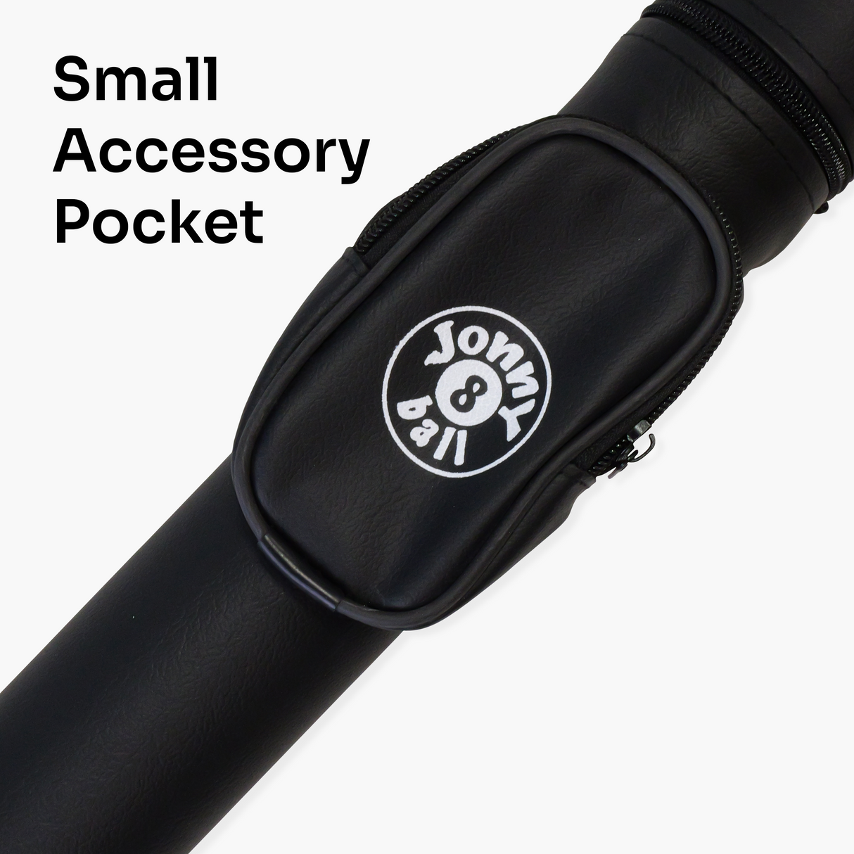 Jonny 8 Ball Black Tubular Cue Case + Shoulder Strap - Holds 2pc Snooker or Pool Cue