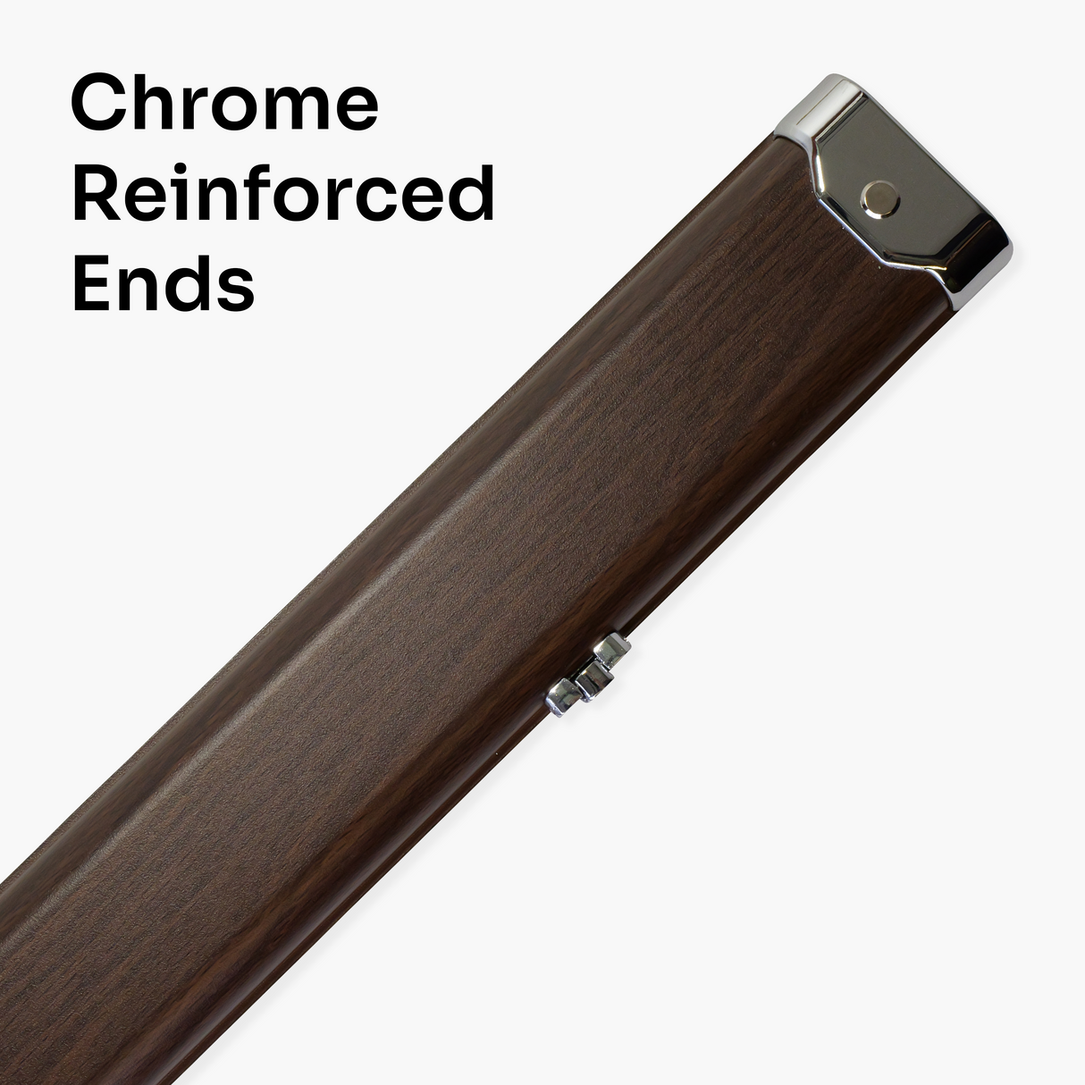 Pro Aluminium One Piece Wood Grain Cue Case Metal Ends - Holds 2 Cues