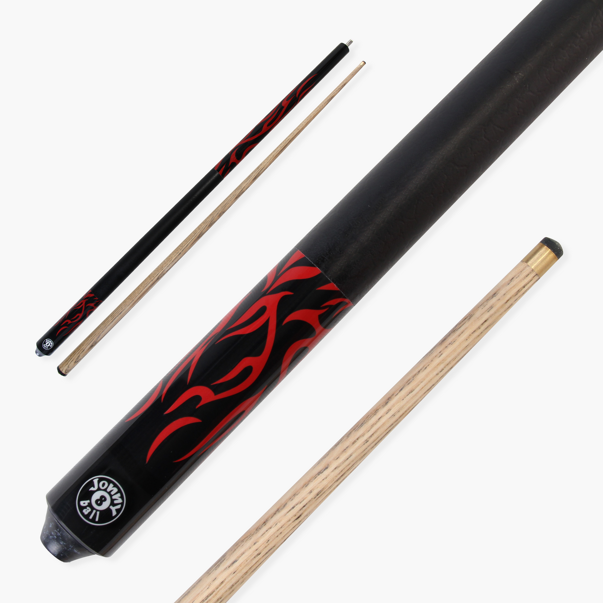 Jonny 8 Ball 57 Inch 2 Piece RISS Pool Cue 8.5mm Elk Master Tip - Interchangeable Shaft