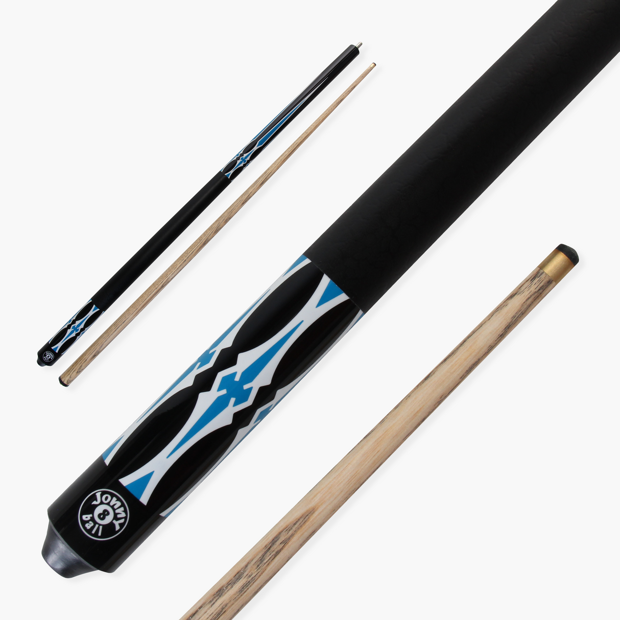 Jonny 8 Ball 57 Inch 2 Piece RISS Pool Cue 8.5mm Elk Master Tip - Interchangeable Shaft