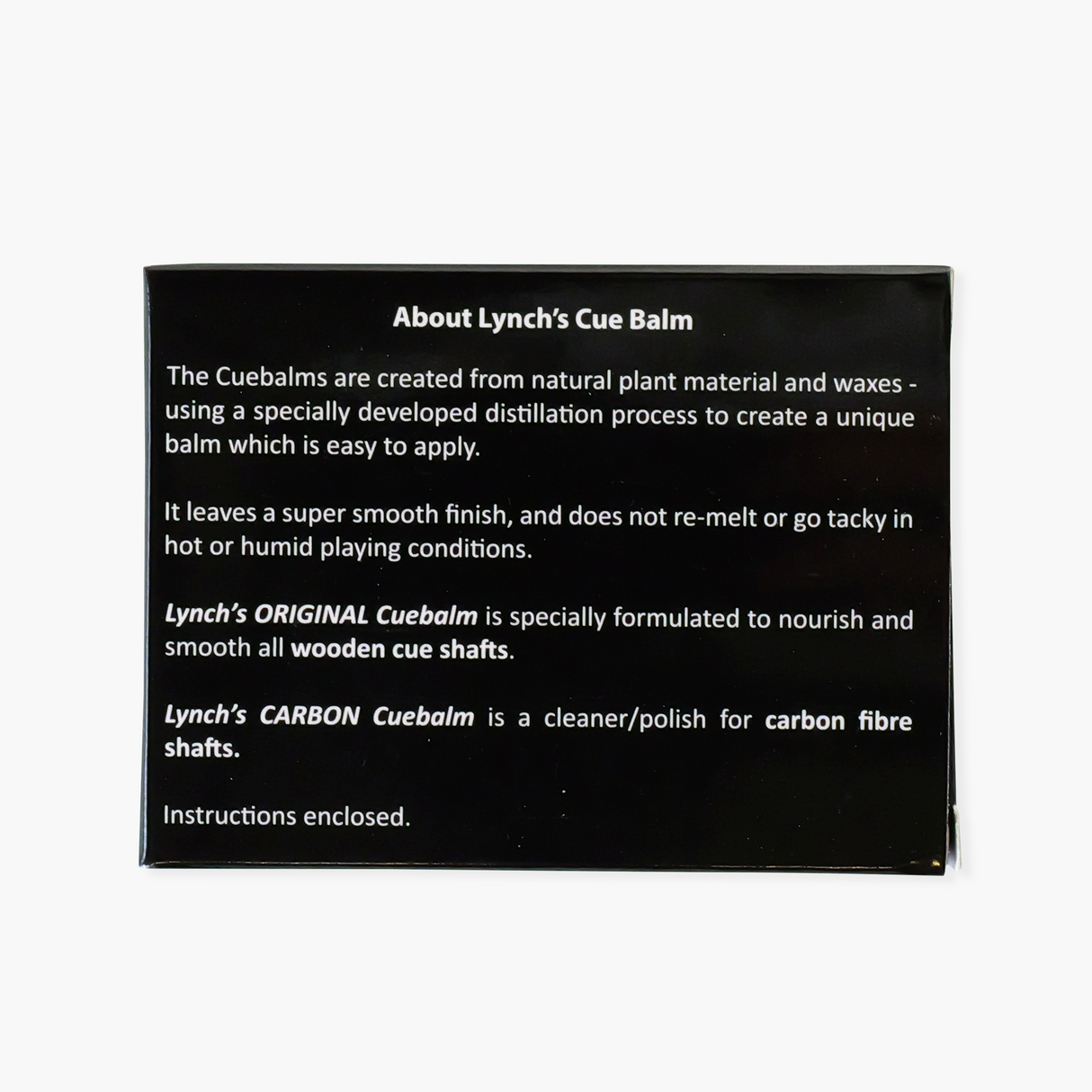 Lynch's Original Cue Balm Shaft Care for Ash or Maple