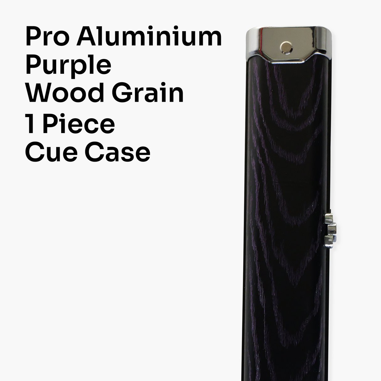 Pro Aluminium One Piece Wood Grain Cue Case Metal Ends - Holds 2 Cues