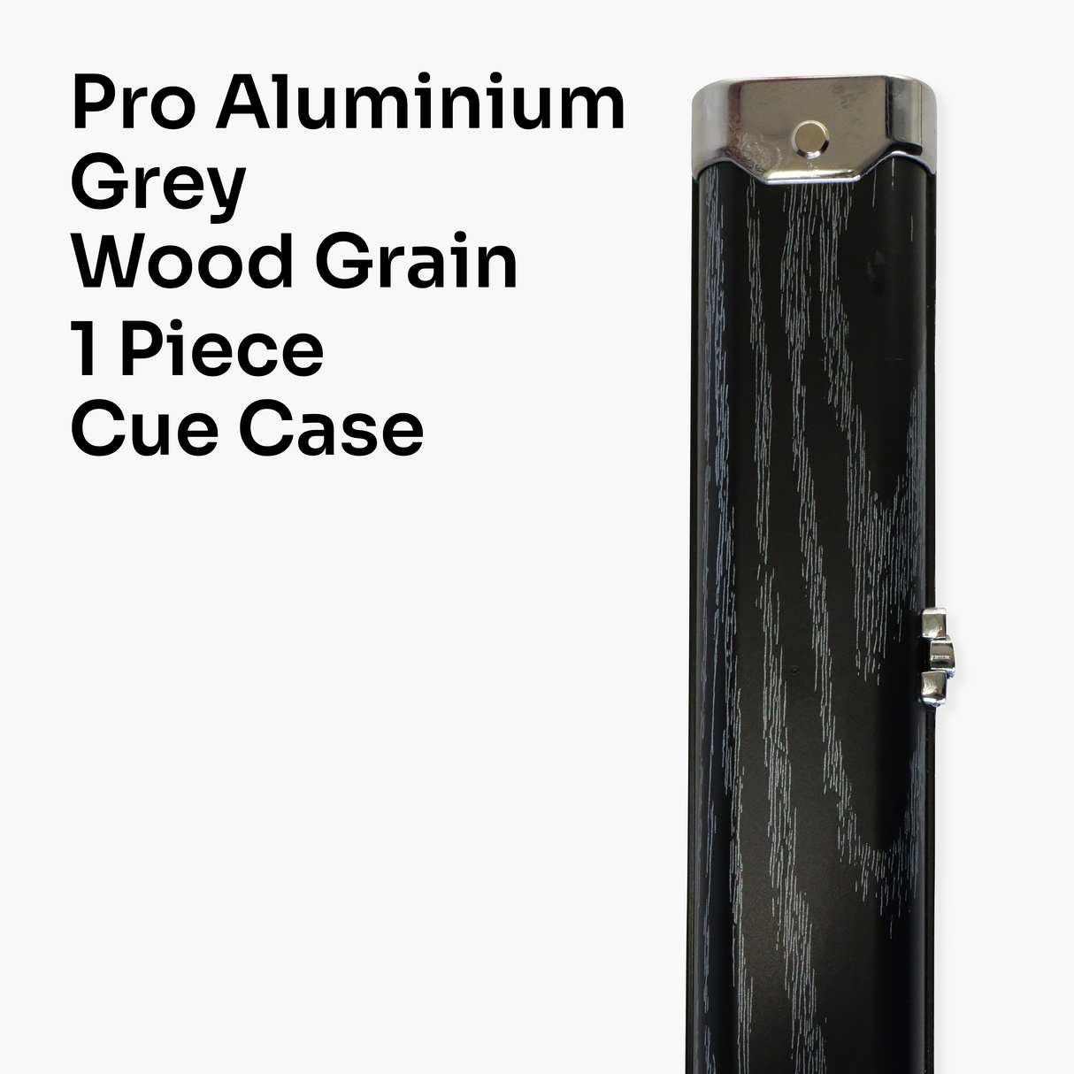 Pro Aluminium One Piece Wood Grain Cue Case Metal Ends - Holds 2 Cues