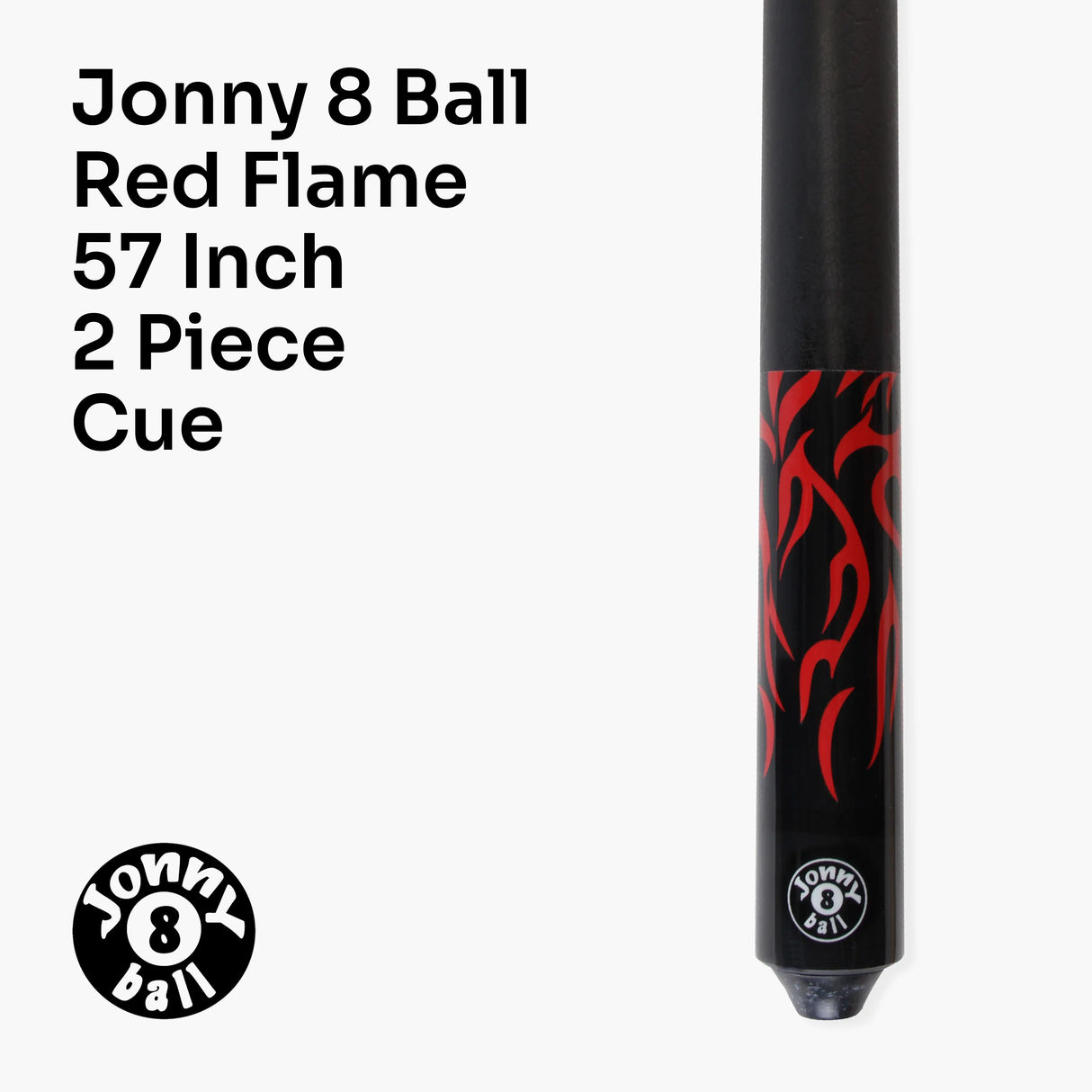 Jonny 8 Ball 57 Inch 2 Piece RISS Pool Cue 8.5mm Elk Master Tip - Interchangeable Shaft Jonny 8 Ball
