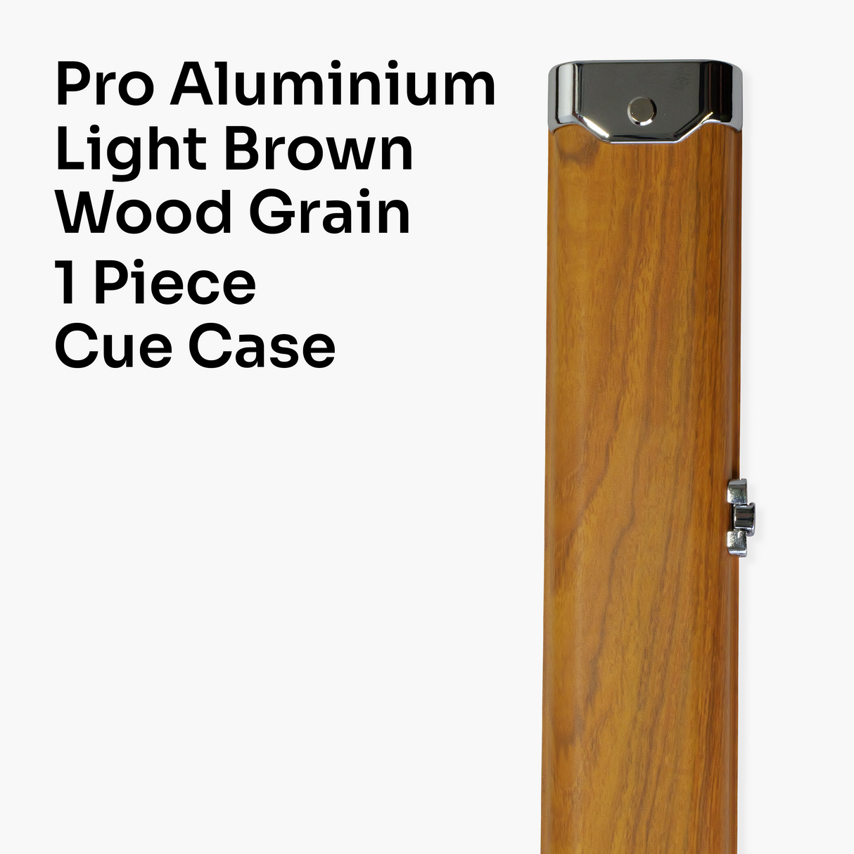 Pro Aluminium One Piece Wood Grain Cue Case Metal Ends - Holds 2 Cues