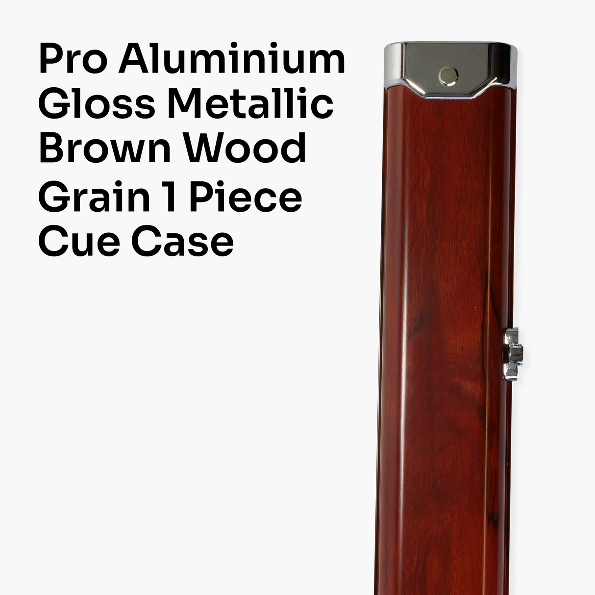 Pro Aluminium One Piece Wood Grain Cue Case Metal Ends - Holds 2 Cues