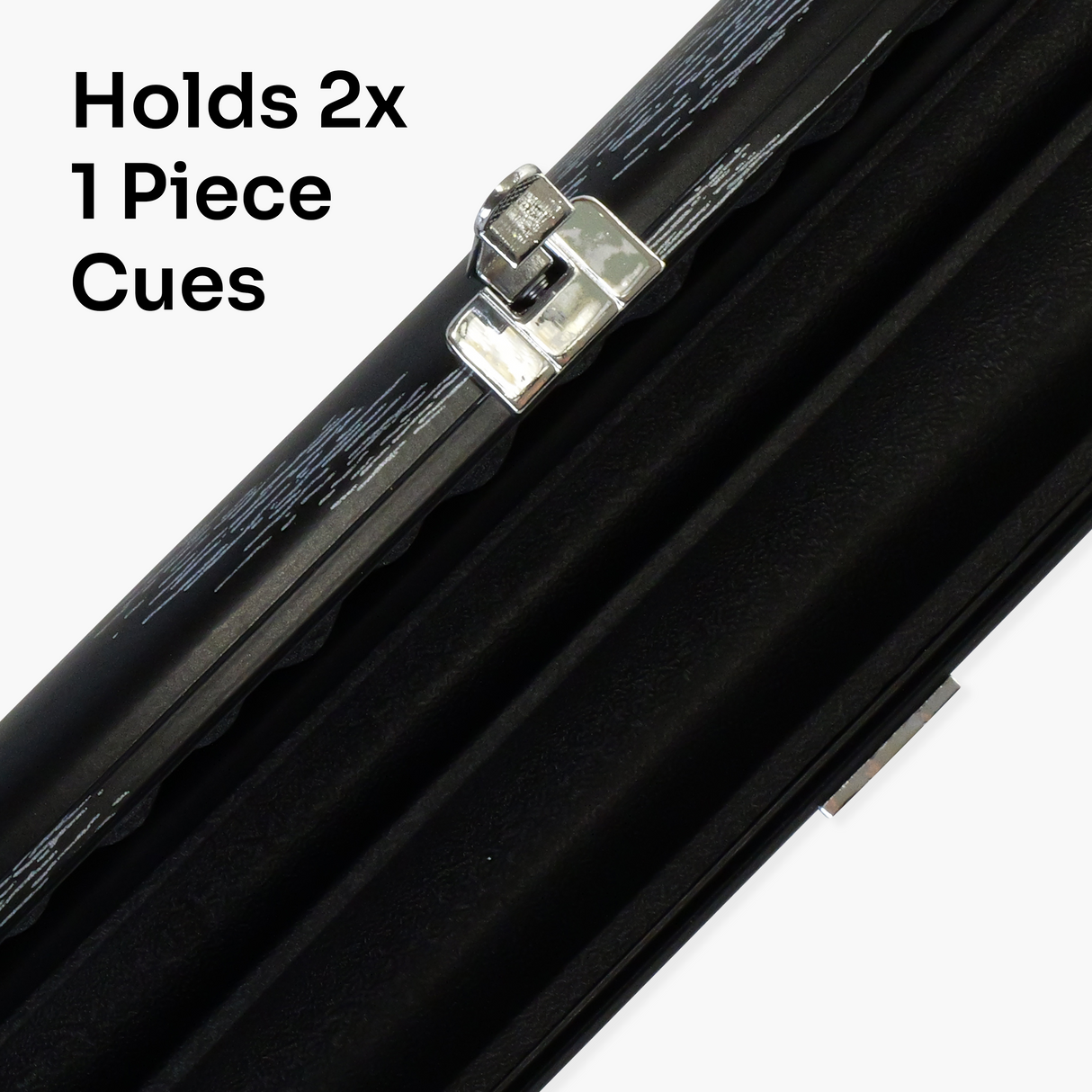 Pro Aluminium One Piece Wood Grain Cue Case Metal Ends - Holds 2 Cues
