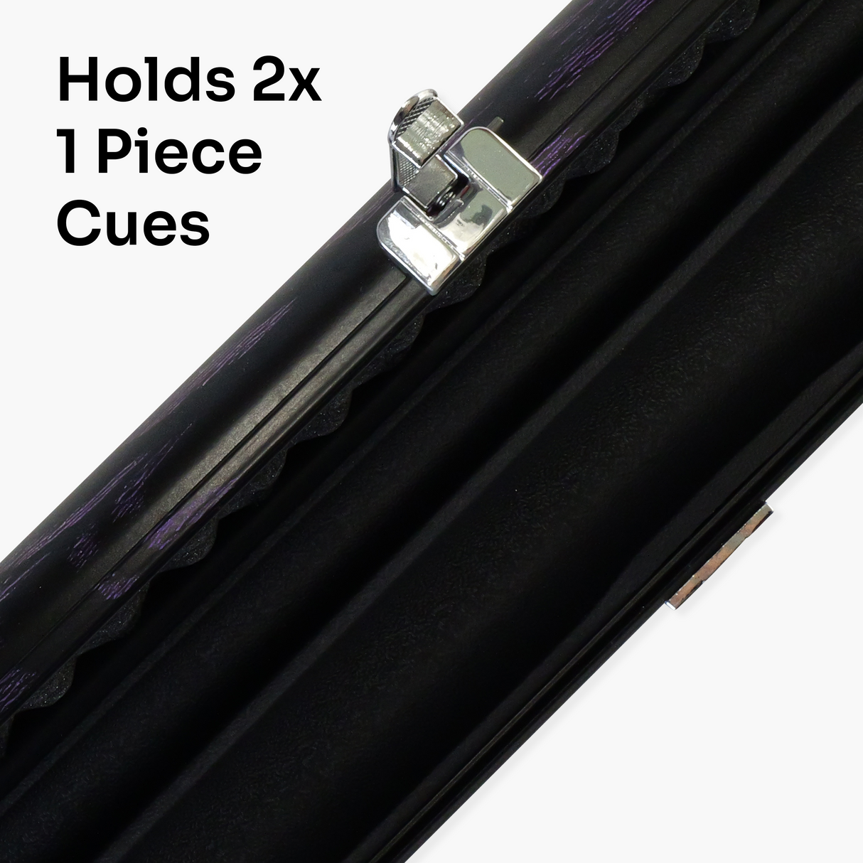 Pro Aluminium One Piece Wood Grain Cue Case Metal Ends - Holds 2 Cues