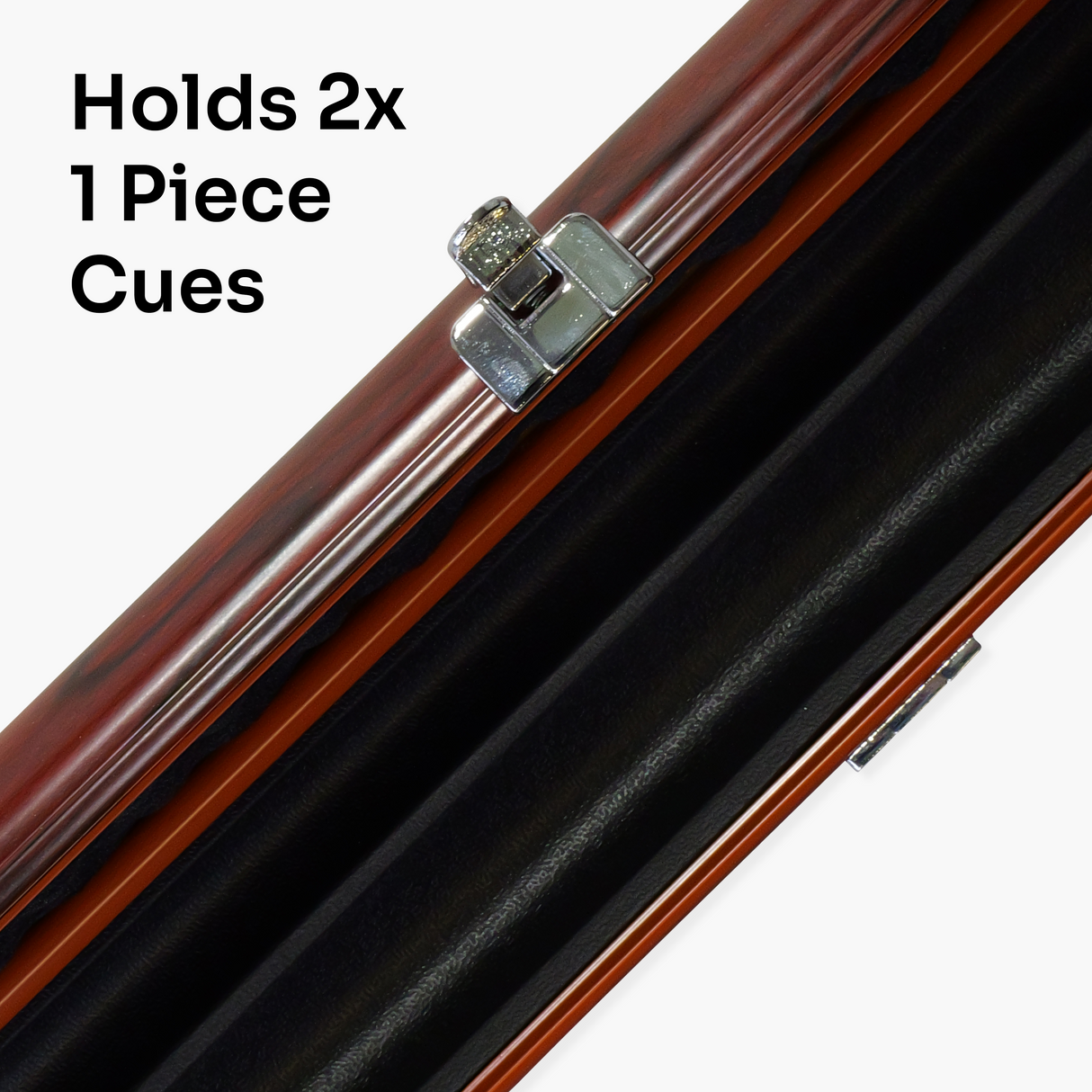Pro Aluminium One Piece Wood Grain Cue Case Metal Ends - Holds 2 Cues