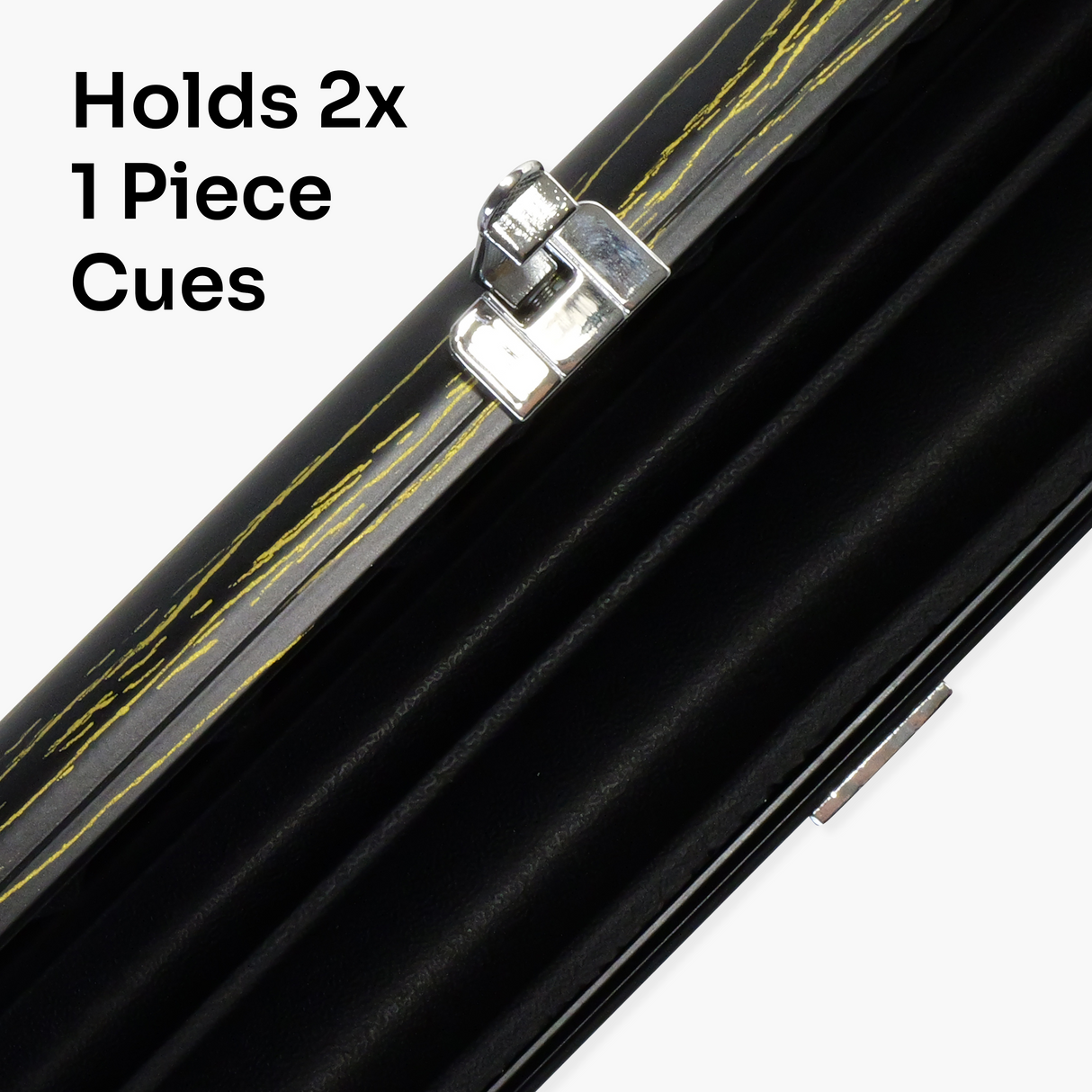 Pro Aluminium One Piece Wood Grain Cue Case Metal Ends - Holds 2 Cues