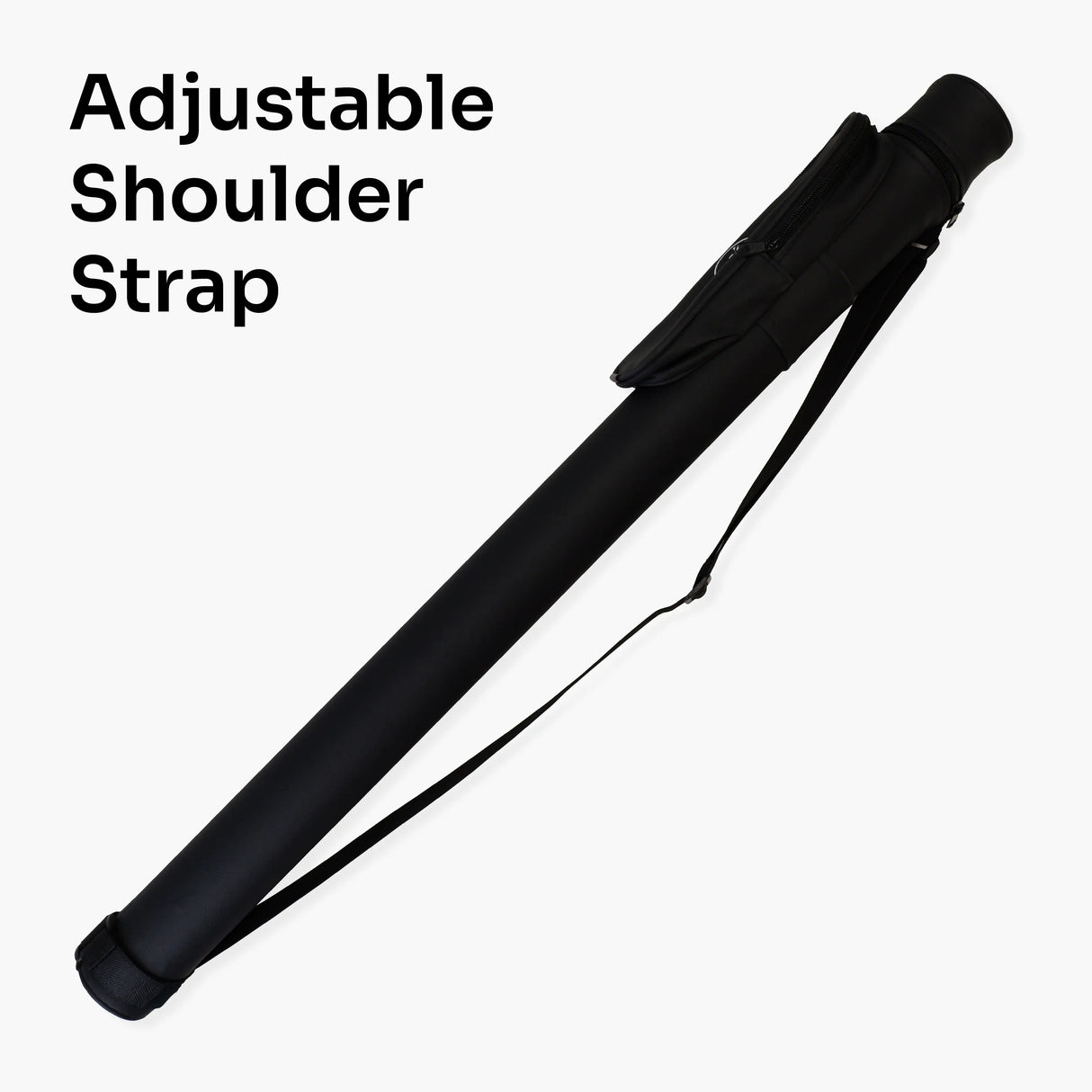 Jonny 8 Ball Black Tubular Cue Case + Shoulder Strap - Holds 2pc Snooker or Pool Cue Jonny 8 Ball