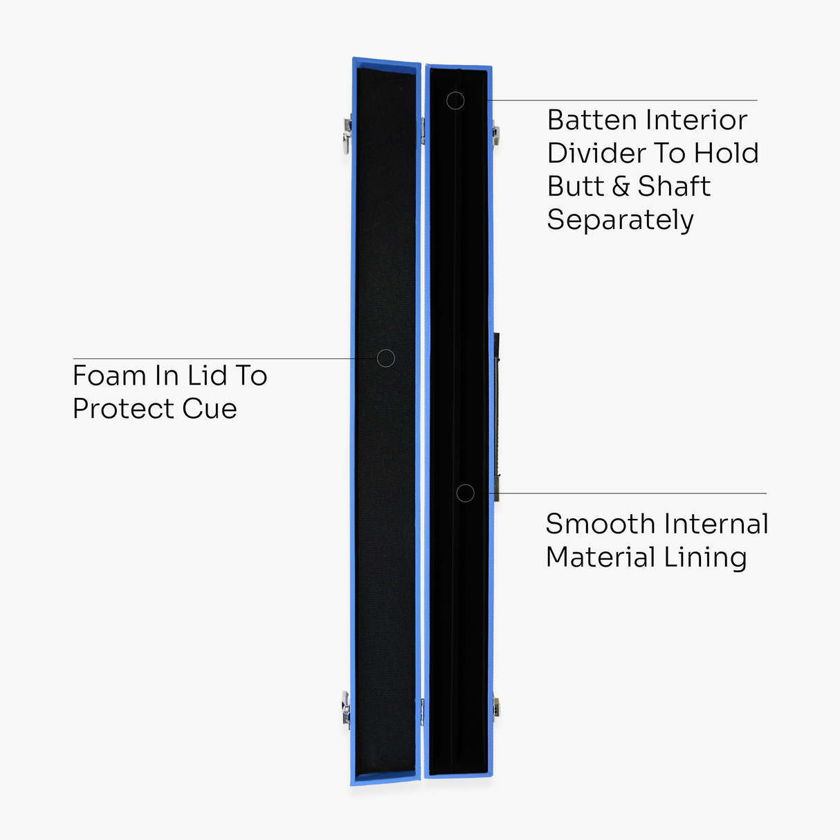 CLASSIC ATTACHE 2 Piece Snooker Pool Cue Case with Batten Divider