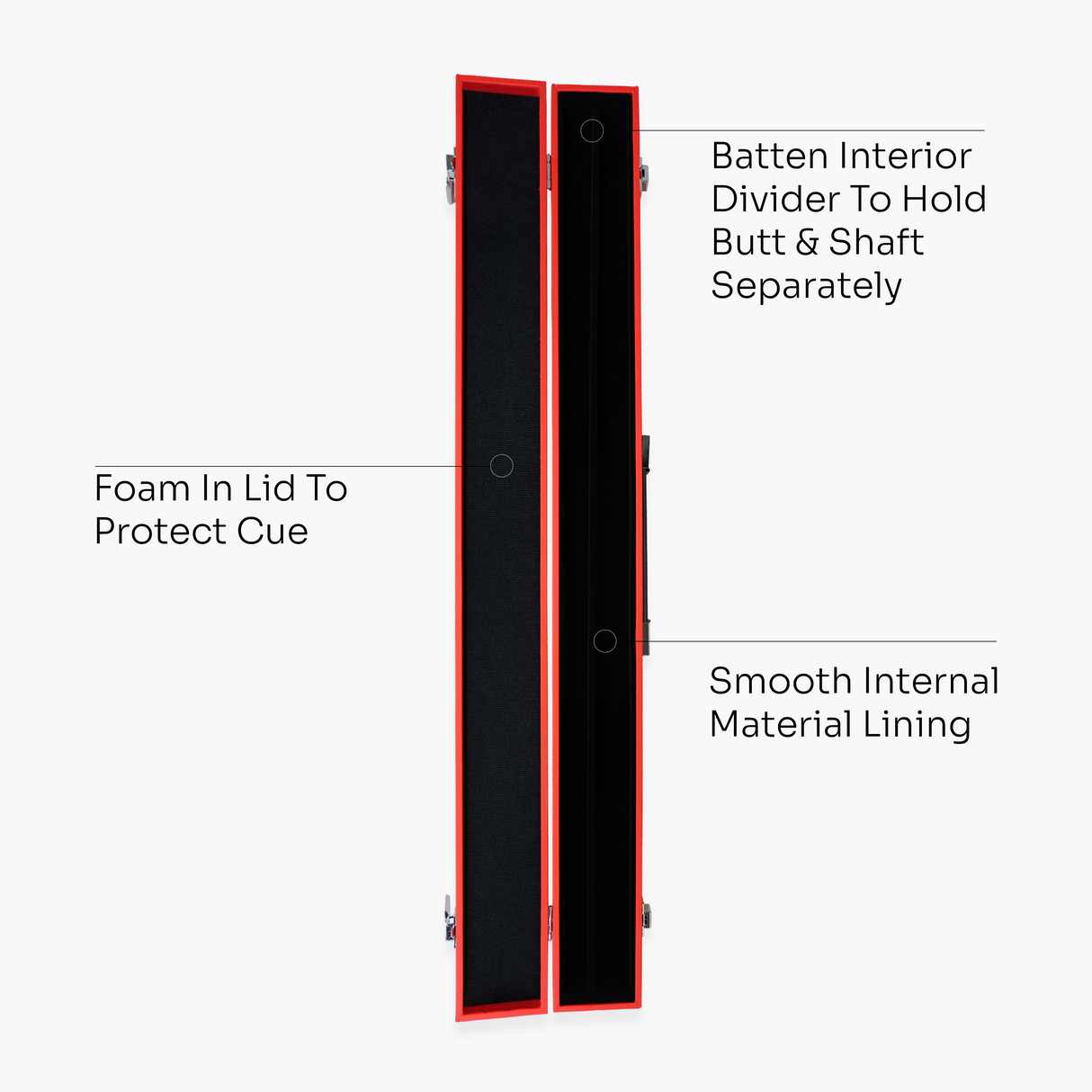 CLASSIC ATTACHE 2 Piece Snooker Pool Cue Case with Batten Divider