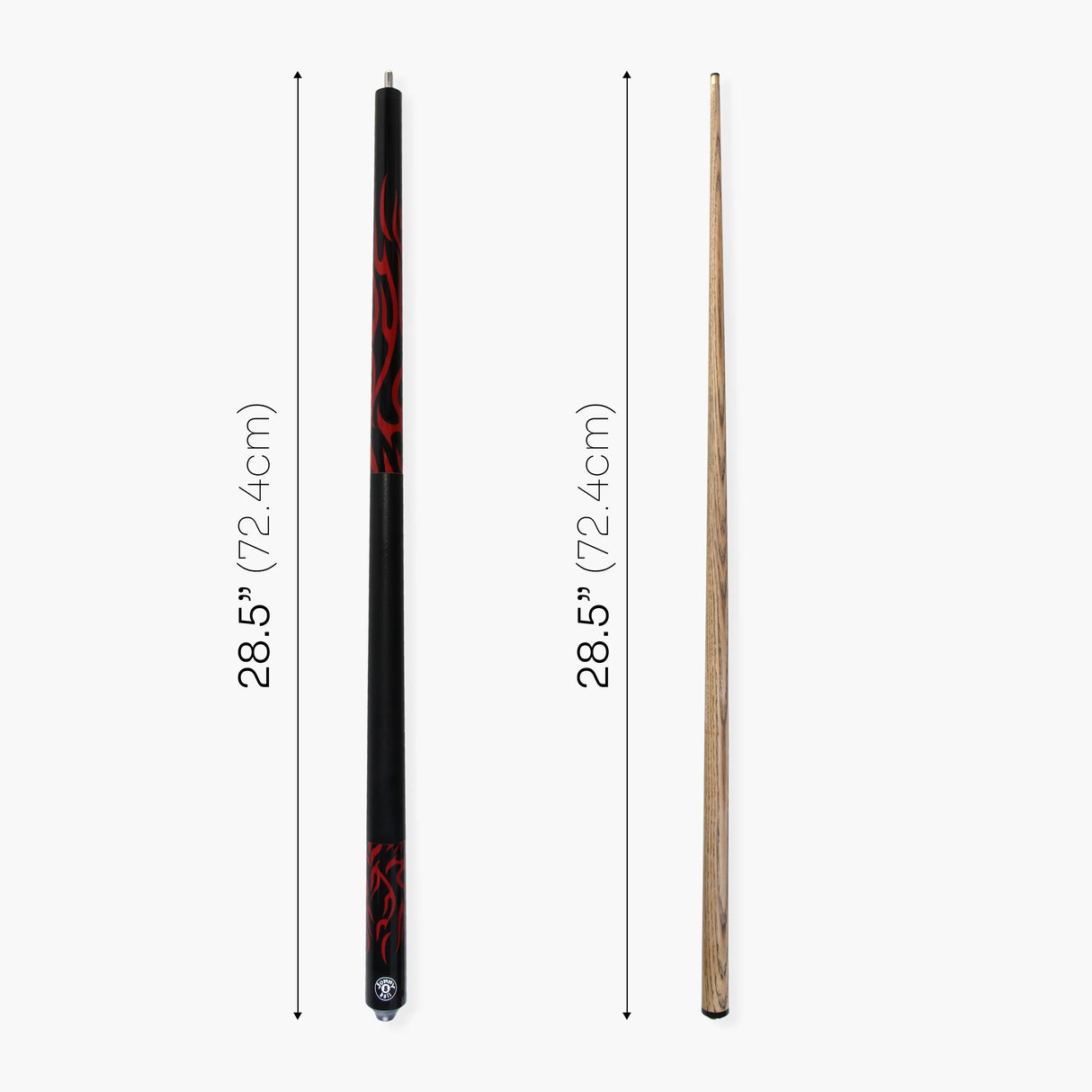 Jonny 8 Ball 57 Inch 2 Piece RISS Pool Cue 8.5mm Elk Master Tip - Interchangeable Shaft Jonny 8 Ball