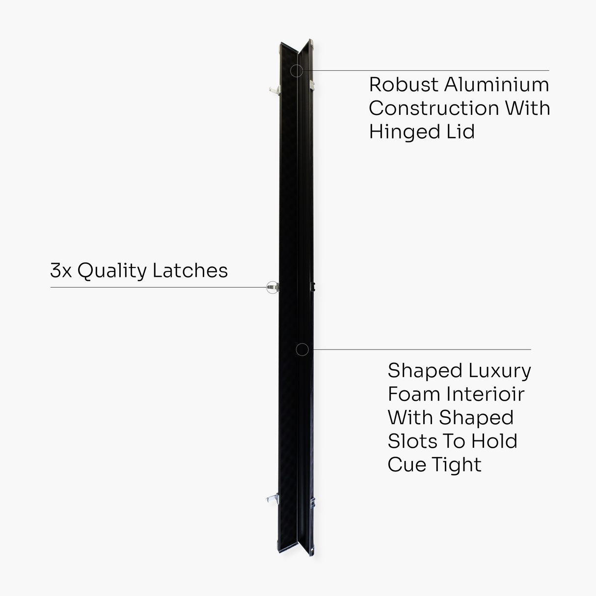 Pro Aluminium One Piece Wood Grain Cue Case Metal Ends - Holds 2 Cues