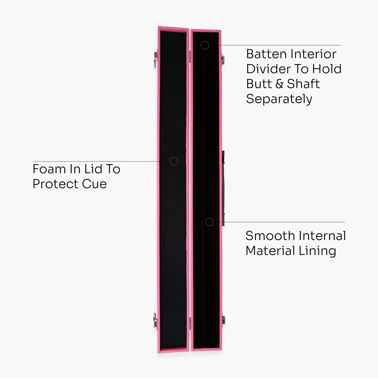 CLASSIC ATTACHE 2 Piece Snooker Pool Cue Case with Batten Divider