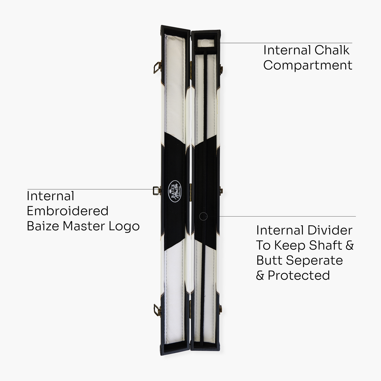 Baize Master Deluxe ARROW 2 Piece Snooker Pool Cue Case with Matching Colour Interior Baize Master
