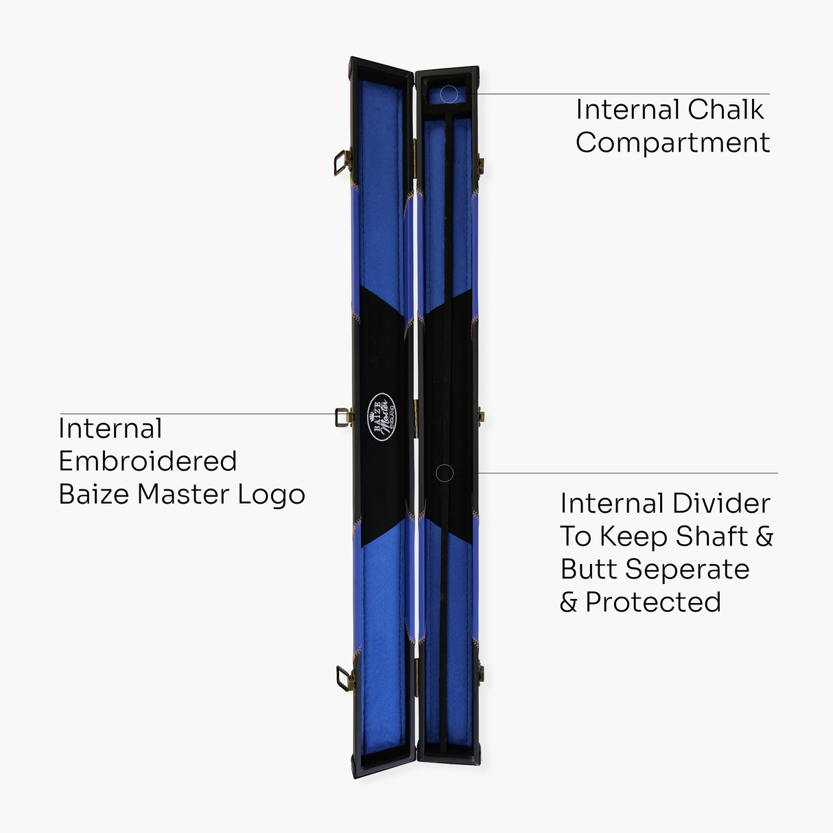 Baize Master Deluxe ARROW 2 Piece Snooker Pool Cue Case with Matching Colour Interior Baize Master