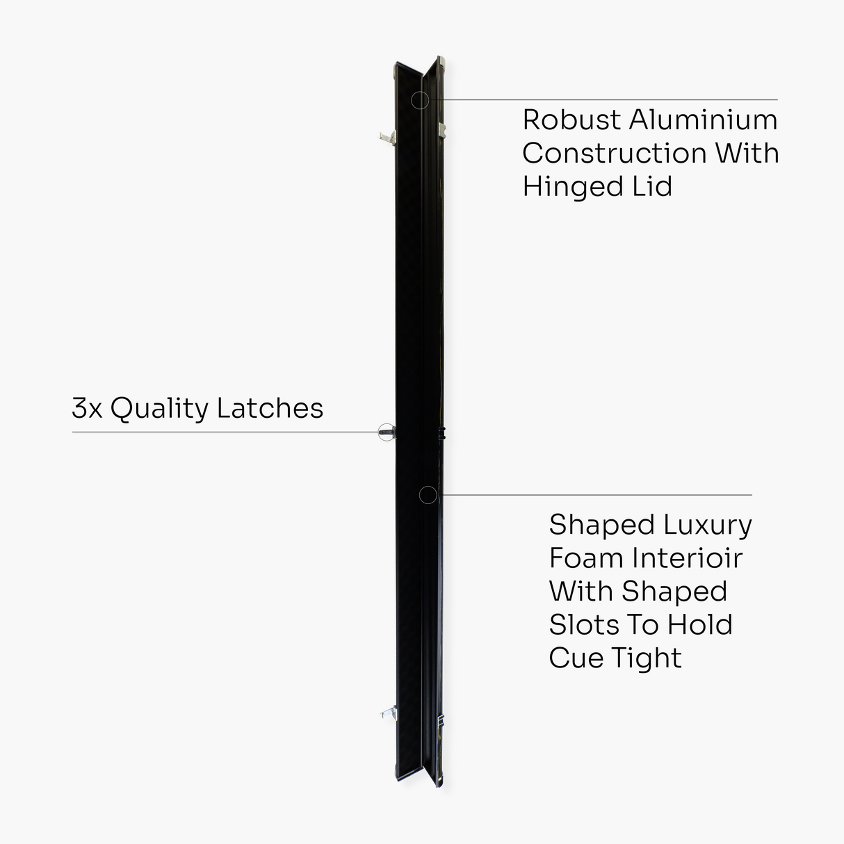 Pro Aluminium One Piece Wood Grain Cue Case Metal Ends - Holds 2 Cues