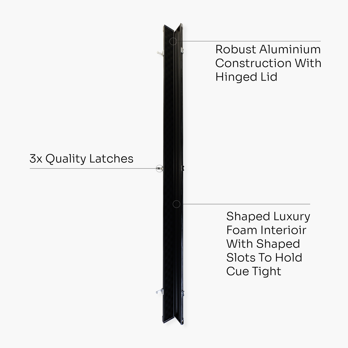 Pro Aluminium One Piece Wood Grain Cue Case Metal Ends - Holds 2 Cues