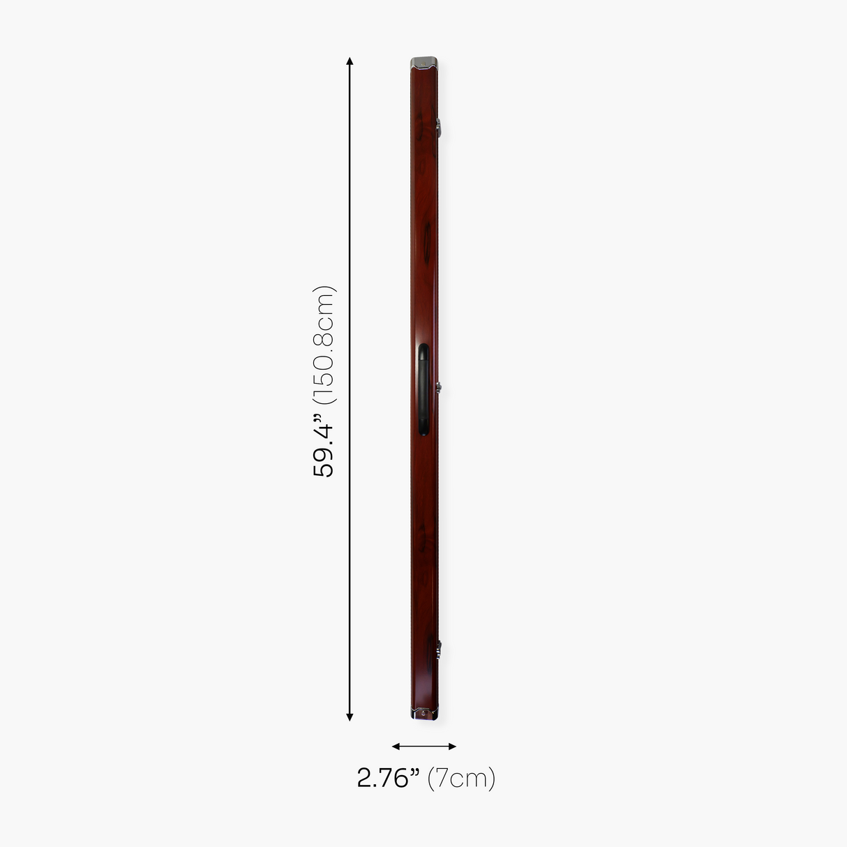 Pro Aluminium One Piece Wood Grain Cue Case Metal Ends - Holds 2 Cues