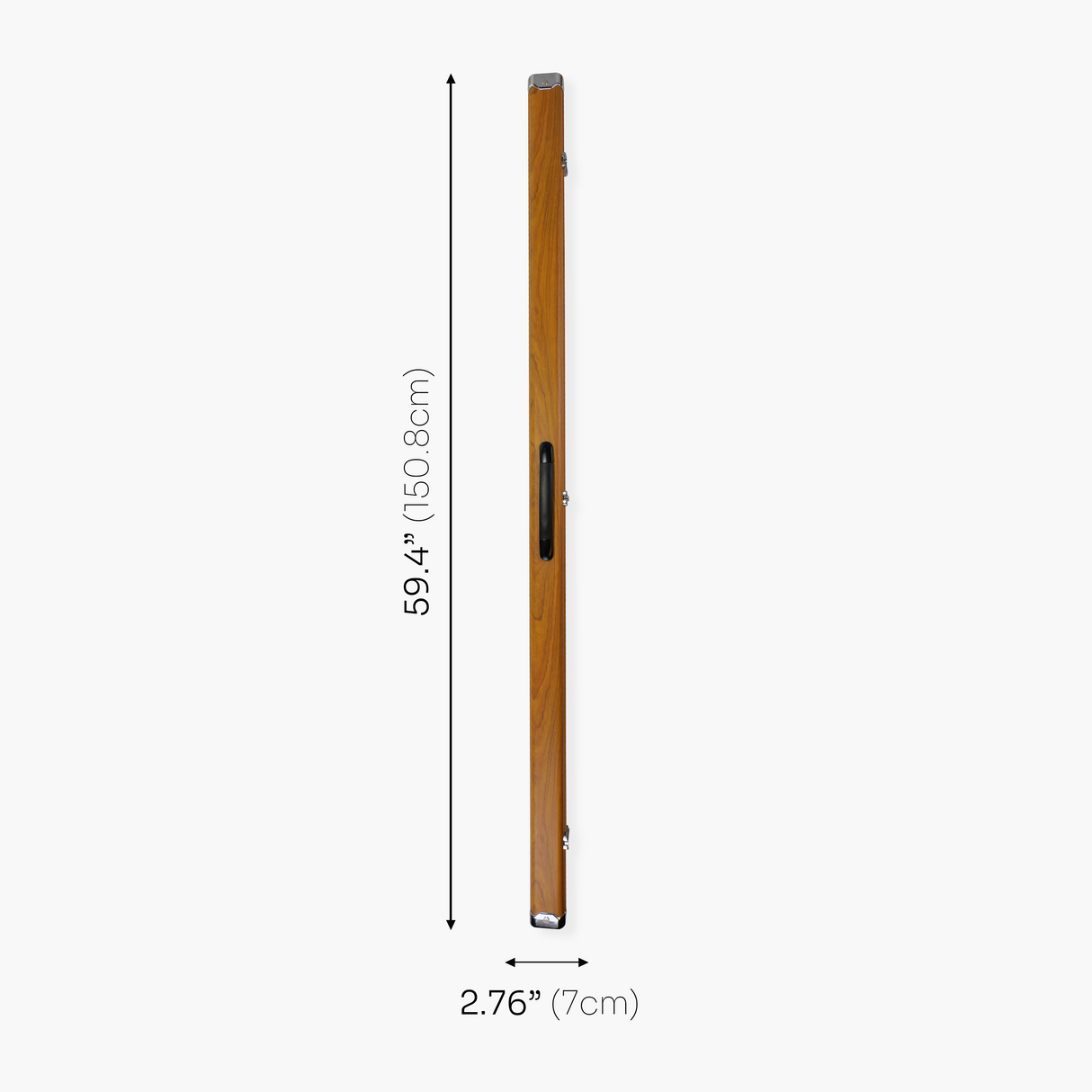 Pro Aluminium One Piece Wood Grain Cue Case Metal Ends - Holds 2 Cues