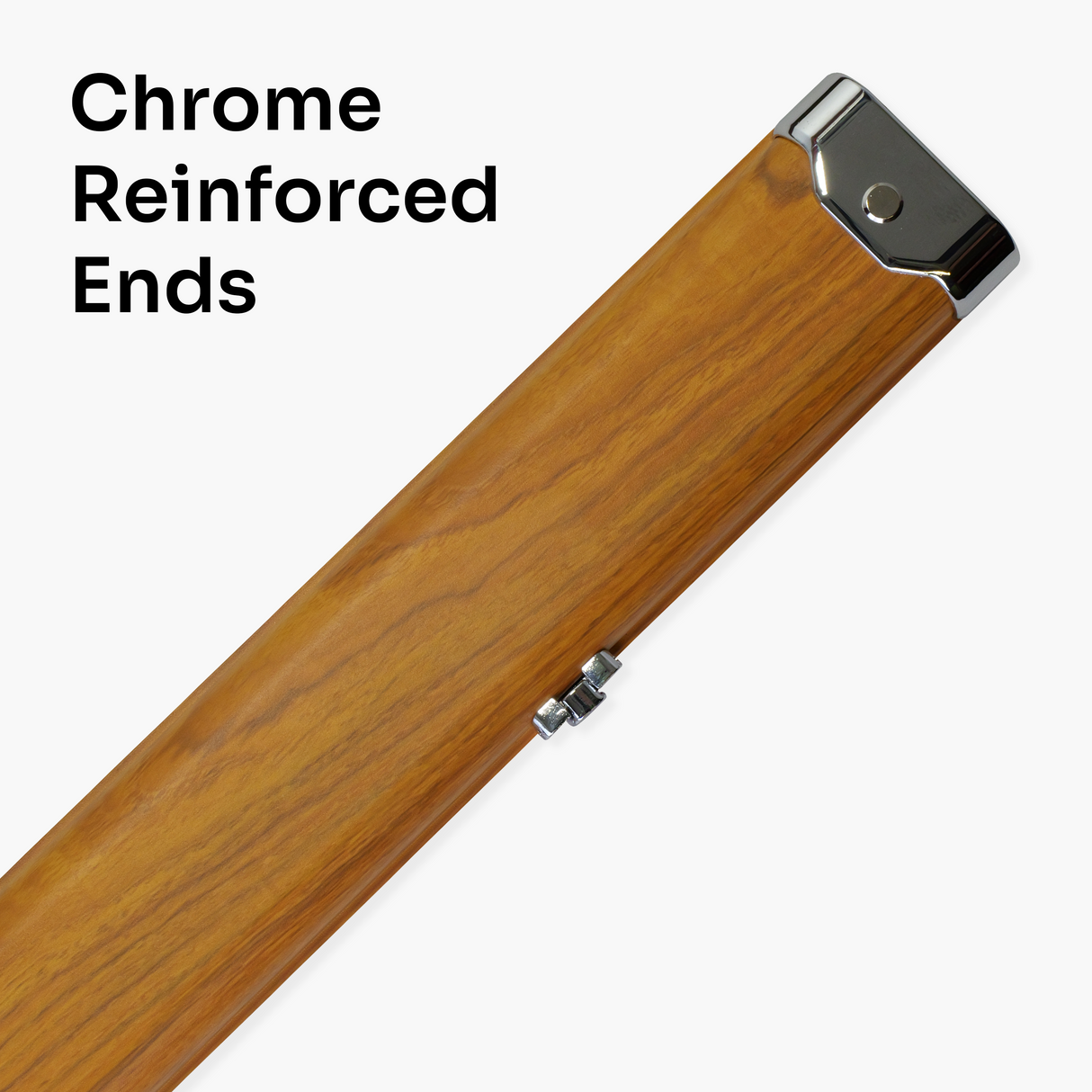 Pro Aluminium One Piece Wood Grain Cue Case Metal Ends - Holds 2 Cues