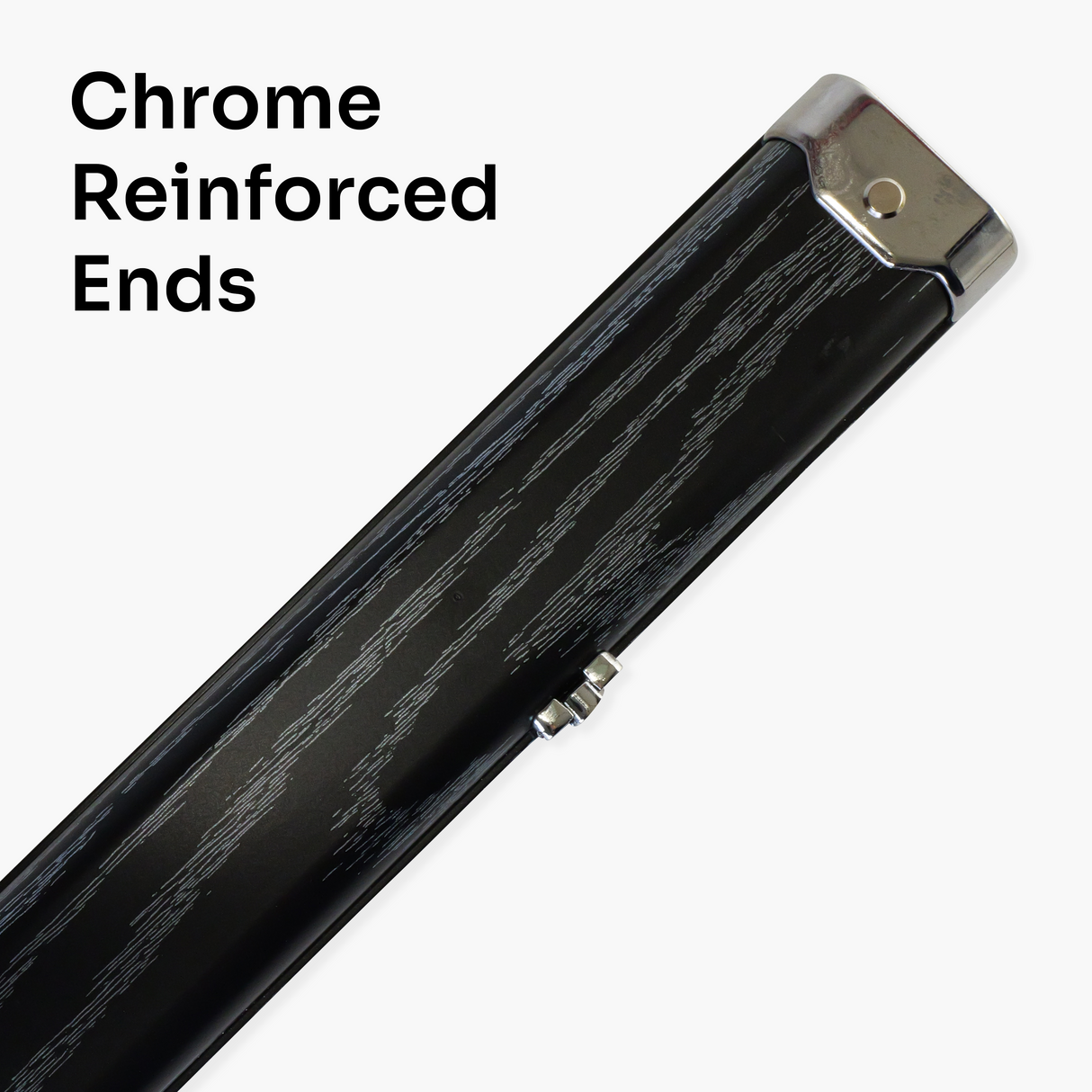 Pro Aluminium One Piece Wood Grain Cue Case Metal Ends - Holds 2 Cues