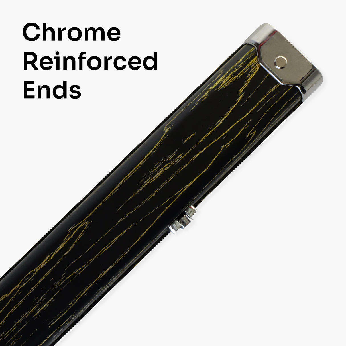 Pro Aluminium One Piece Wood Grain Cue Case Metal Ends - Holds 2 Cues