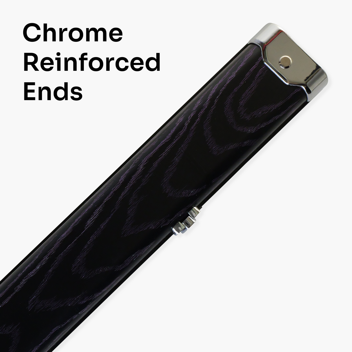 Pro Aluminium One Piece Wood Grain Cue Case Metal Ends - Holds 2 Cues