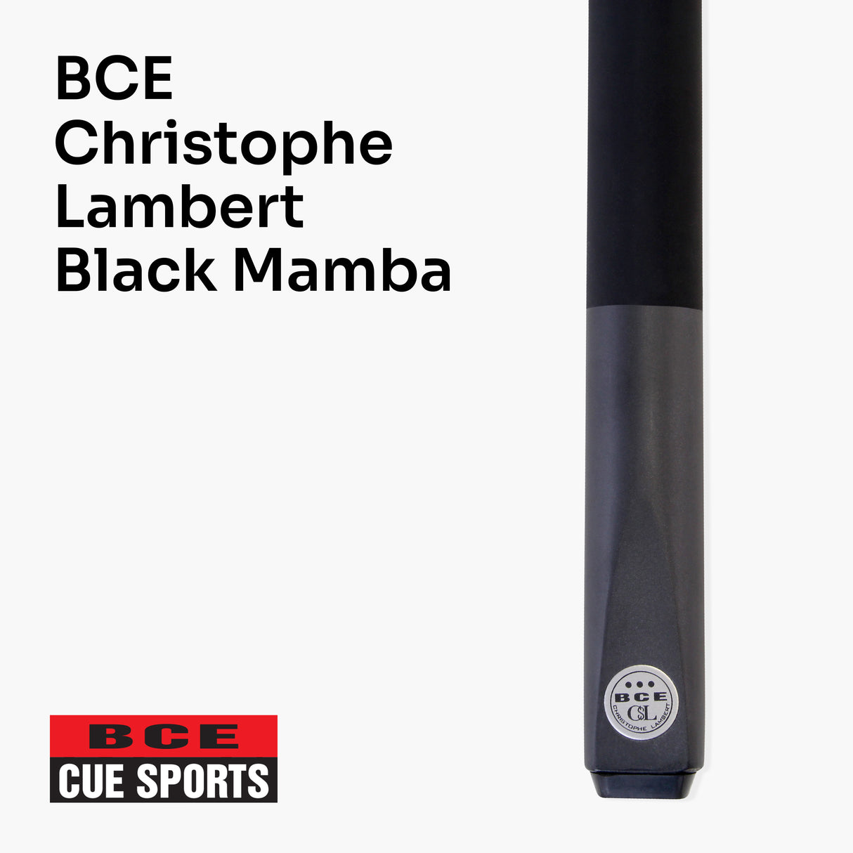 BCE Christophe Lambert Black Mamba 2 Piece Snooker Pool Cue and Case Set 8.5mm Tip
