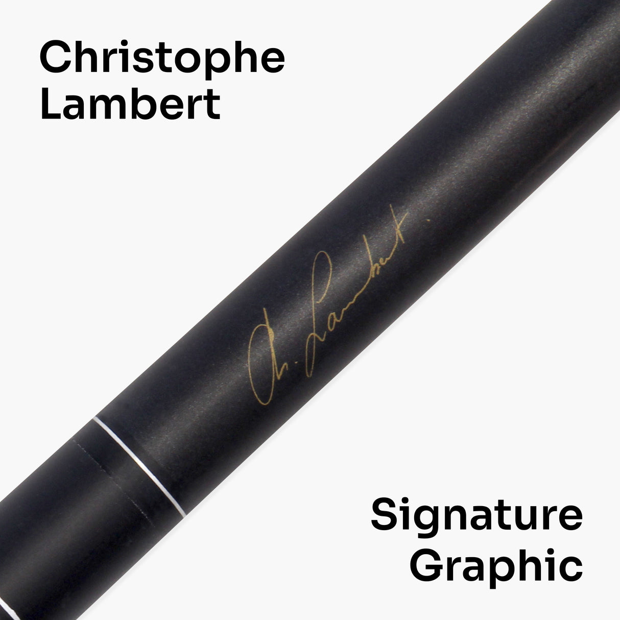 BCE Christophe Lambert Exclusive BLACK MAMBA English 8 Ball Pool Cue - 8.5mm Tip