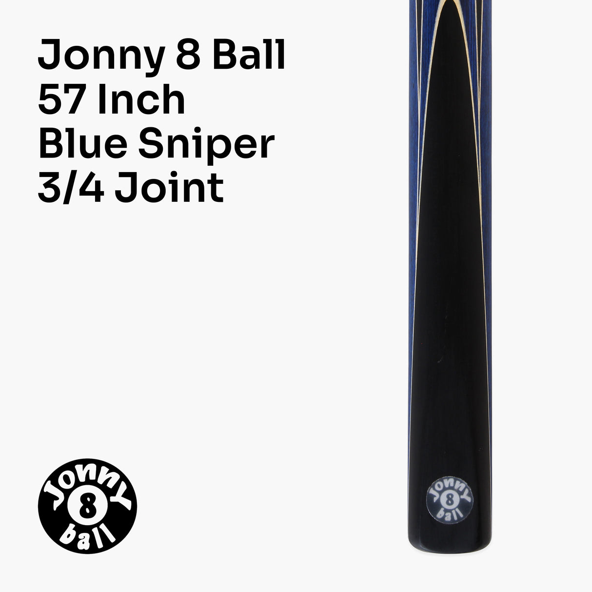 Jonny 8 Ball 3/4 SNIPER 57 Inch Ash English Pool Cue with 8mm Layered Pro Tip