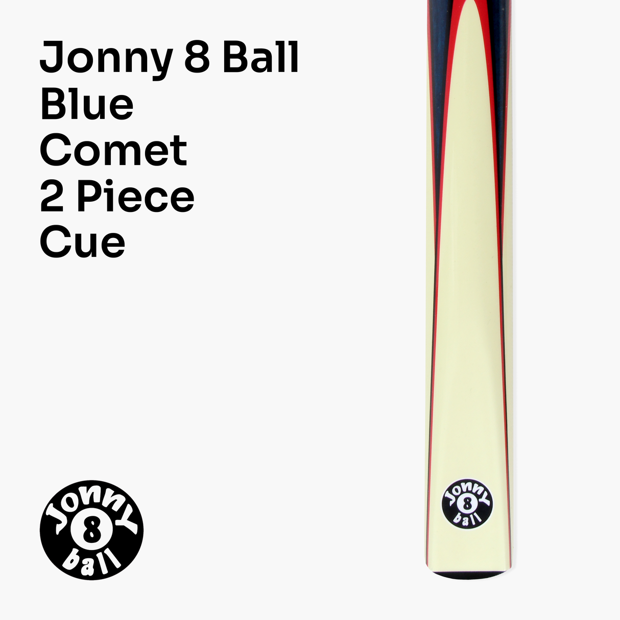 Jonny 8 Ball COMET 57 Inch 2 Piece Centre Joint Ash English Pool Cue with 8.5mm Tip