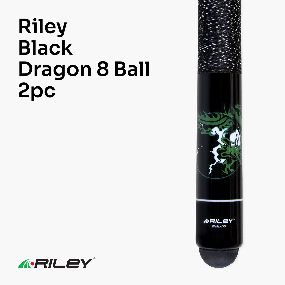 Riley Dragon 8 Ball 57 Inch 2 Piece Snooker Pool Cue and Case Set 9.5mm Tip