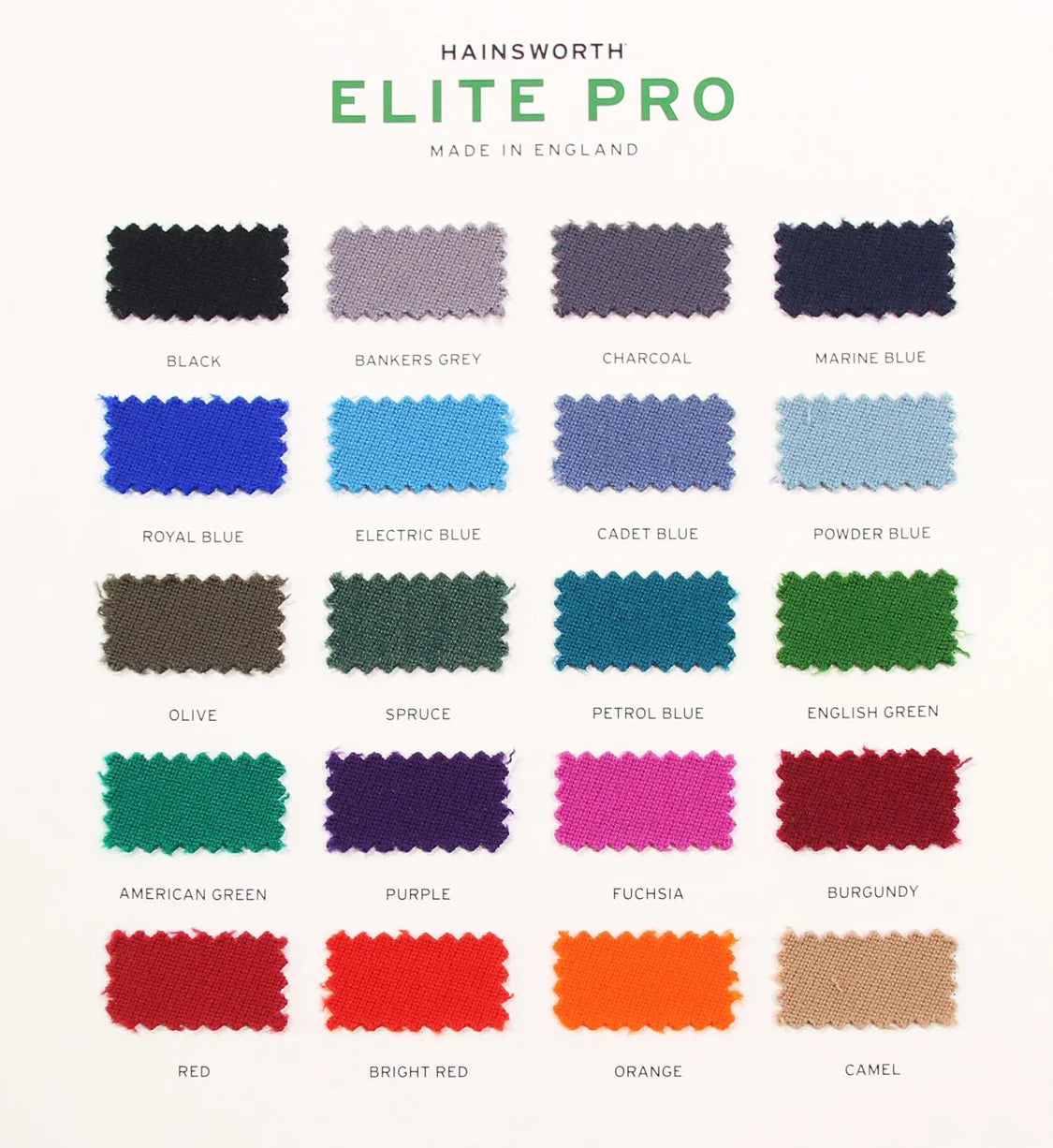 Hainsworth Elite Pro 9ft USA American Pool Table Cloth Cue + Case