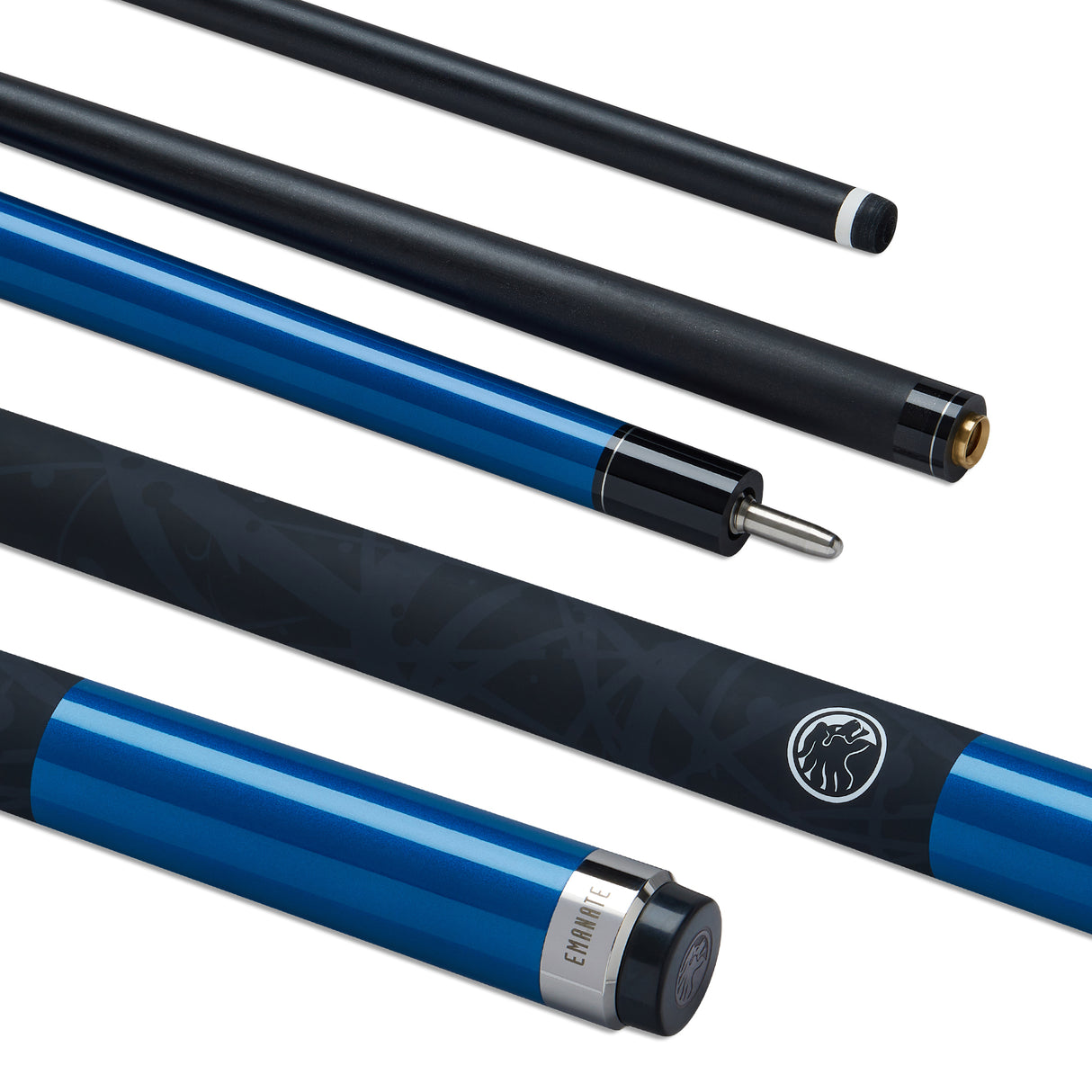 PowerGlide Emanate 58 Inch 2 Piece Carbon Fiber Low Deflection American Pool Cue 13mm Tip