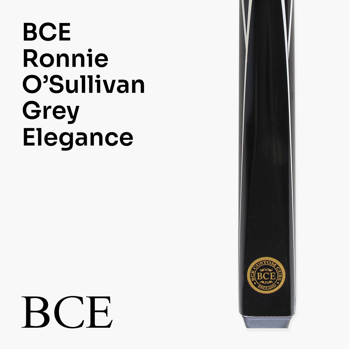 BCE Ronnie O’Sullivan GREY ELEGANCE 57 Inch 2 Piece Snooker Pool Cue and Hard Case Set 9.5mm Tip