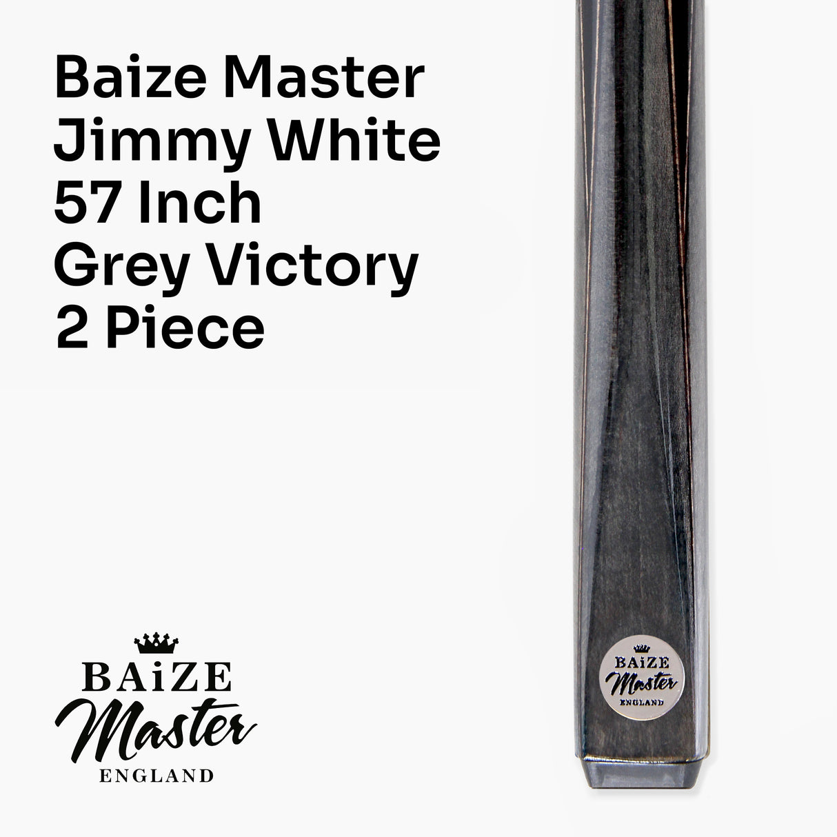 Baize Master 57 Inch Jimmy White Signature VICTORY 2 Piece Ash Snooker Pool Cue with 9.5mm Layered Tip